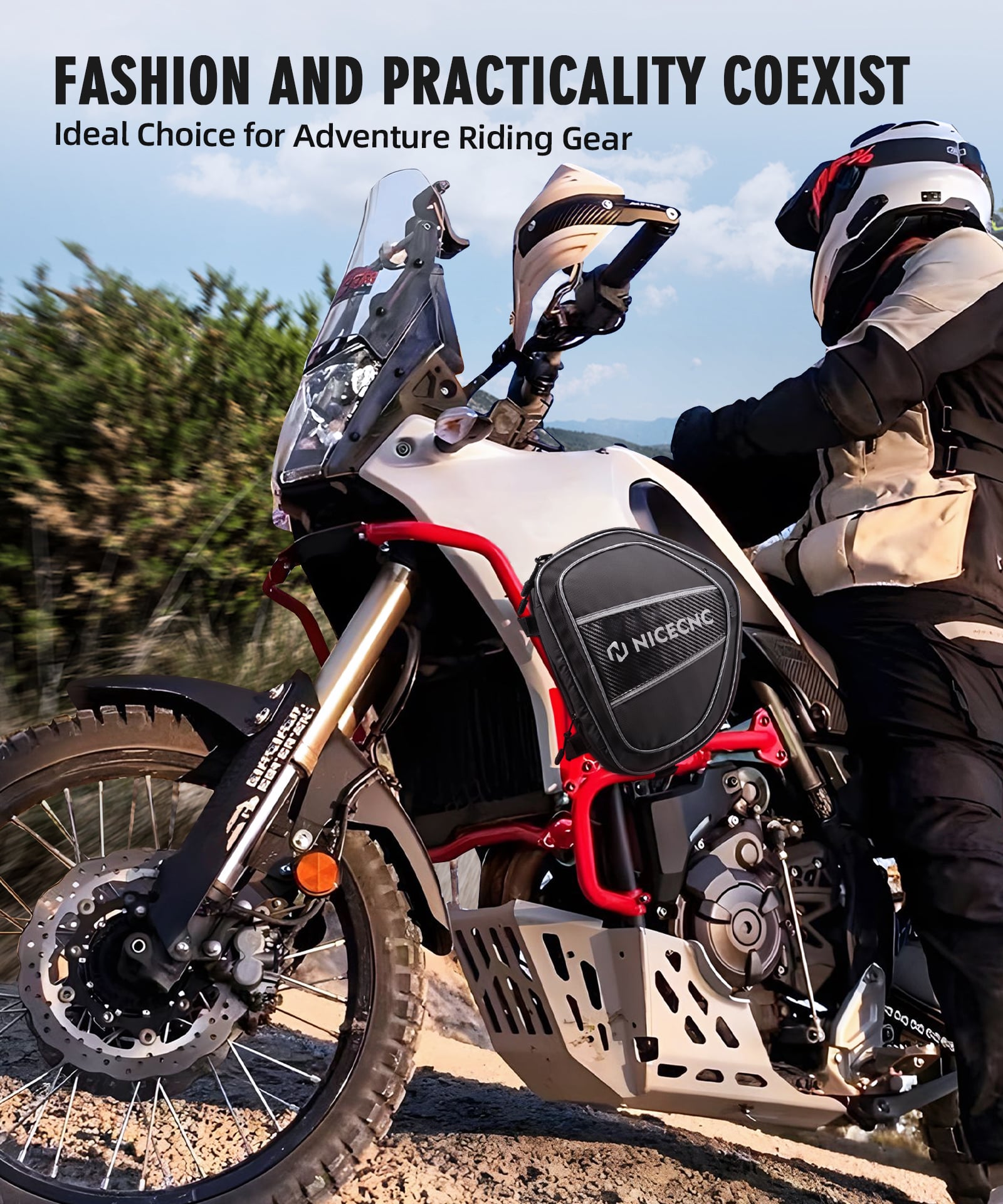 Motorrad Sturzbügeltasche Schwarz für Yamaha Tenere 700 2019-2024