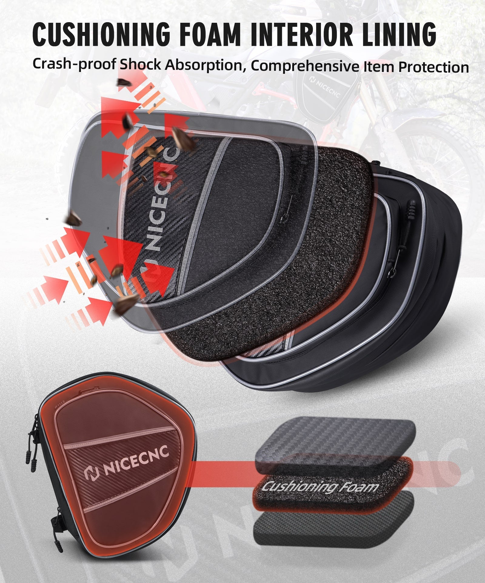 Motorrad Sturzbügeltasche Schwarz für Yamaha Tenere 700 2019-2024