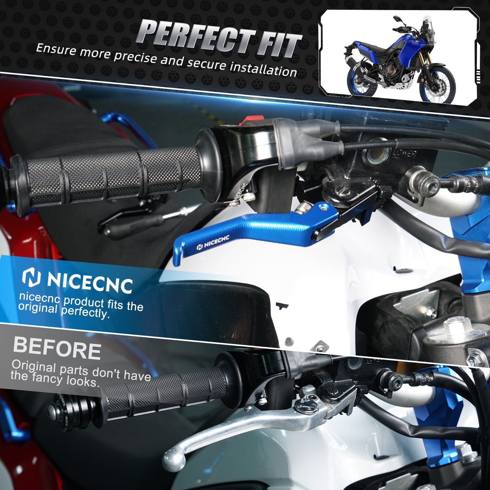 Shorty Bremskupplungshebel für Yamaha Tenere700 / XTZ700 2019-2025 XSR700 2018-2024 MT-07 2018-2020