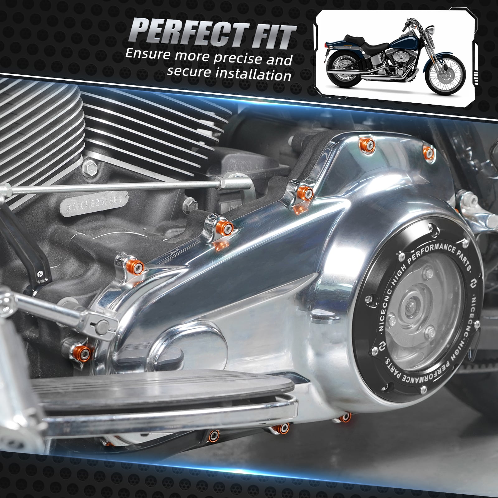 1/4 "primäre Abdeckung Bolzen Kappen Dekorative Trim Ringe Für Harley Street Glide Road King