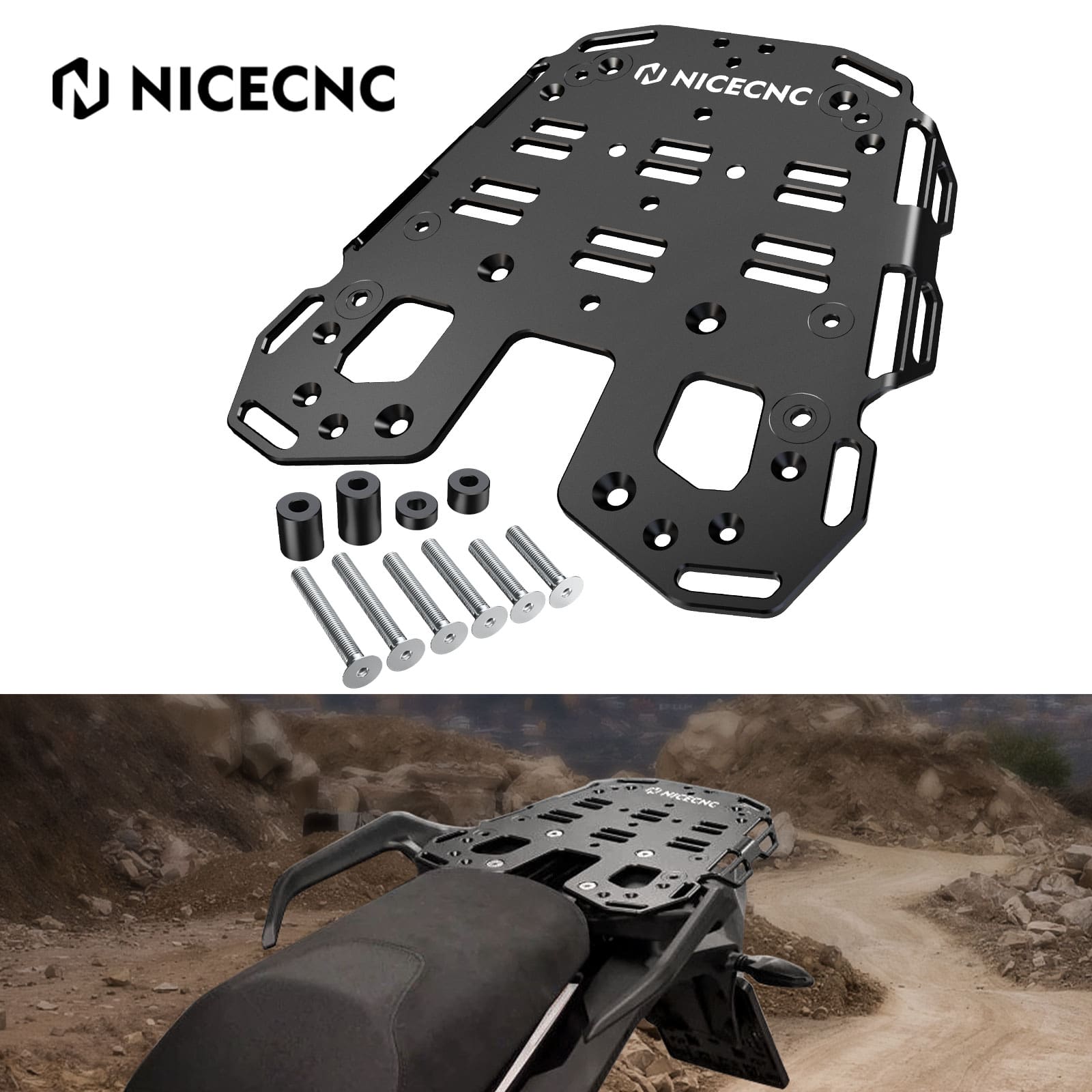 NICECNC Motorrad Heckgepäckträger Für KTM 1290 Super Adventure 2021-23 Aluminum