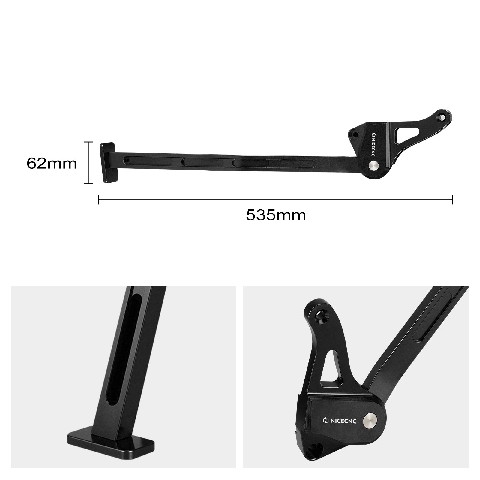Schwarz Ständer Seitenständer für Yamaha YZ250 2005-2023 2024 YZ125 2005-2022