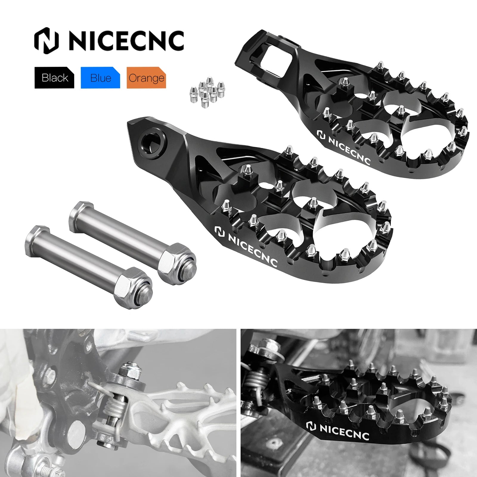 NICECNC Fußrasten Fußstützen Stifte Für Husqvarna 150 250 350 450 501 TE/FE 2024