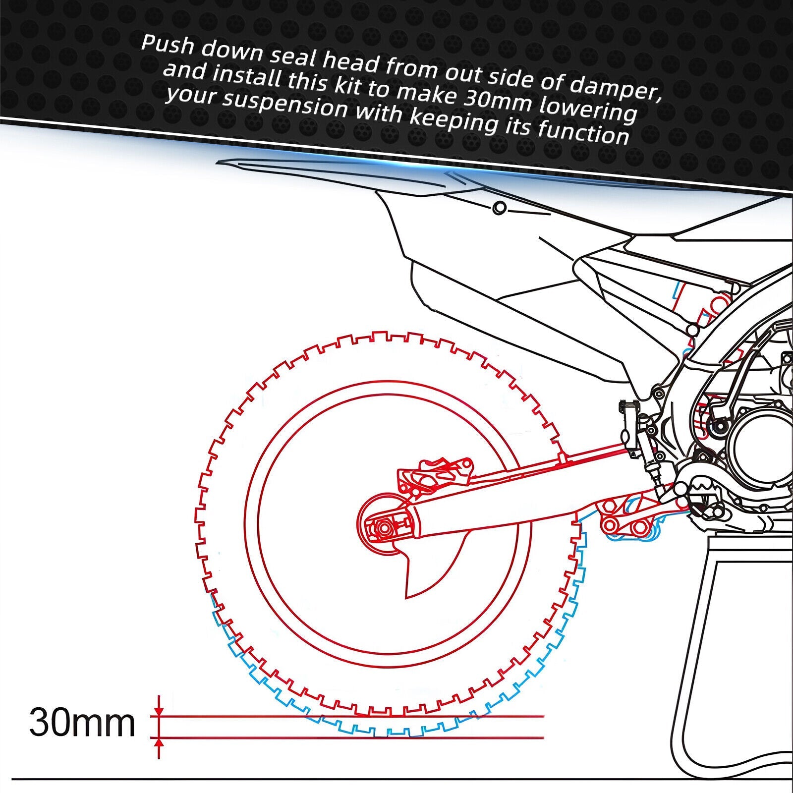 50 mm Tieferlegungssatz für die Hinterradaufhängung für KTM 350 EXCF 12-16