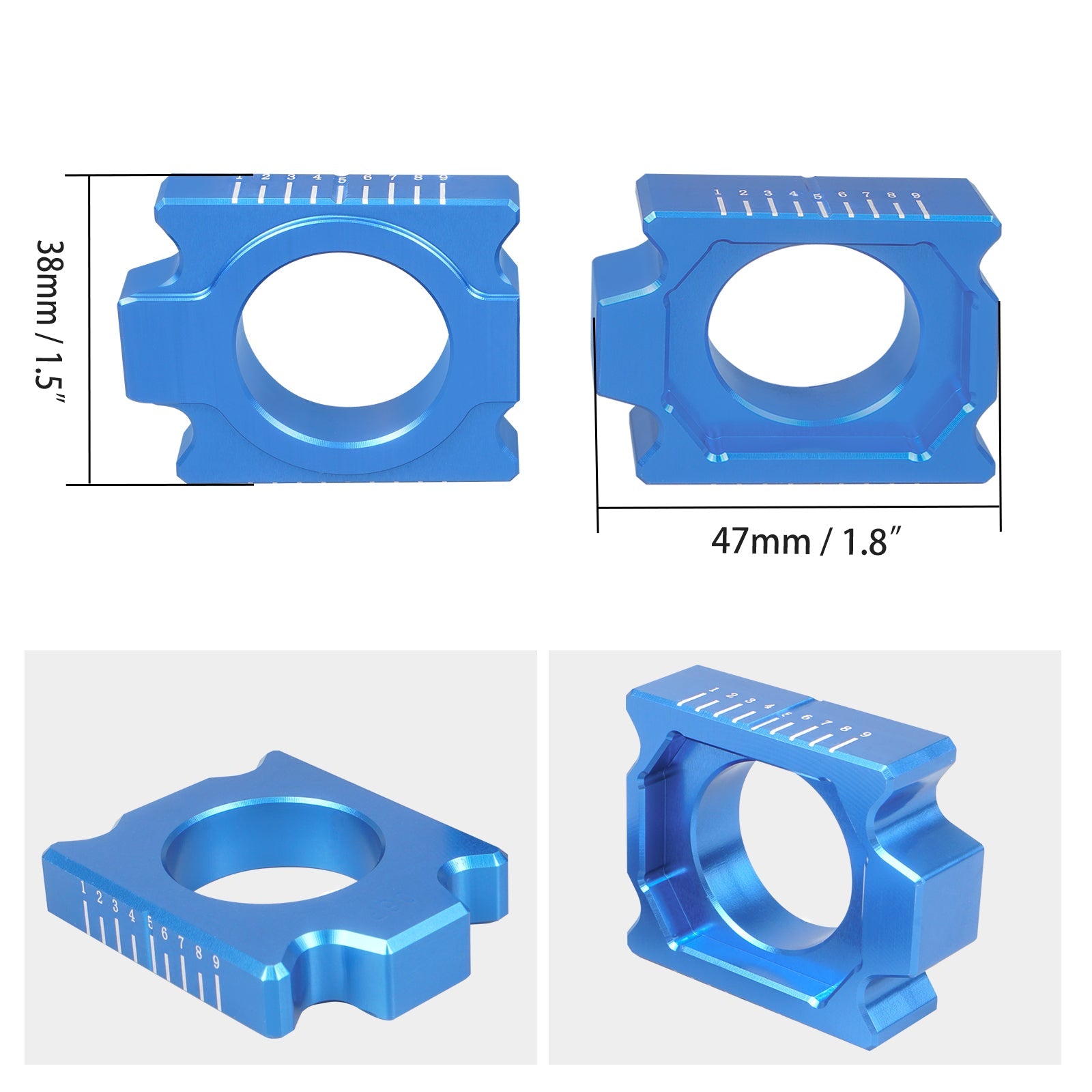 Paar Hinterachse Blöcke Kette Teller Für Yamaha YZ250F 2012-2023 YZ450F 2010-2023