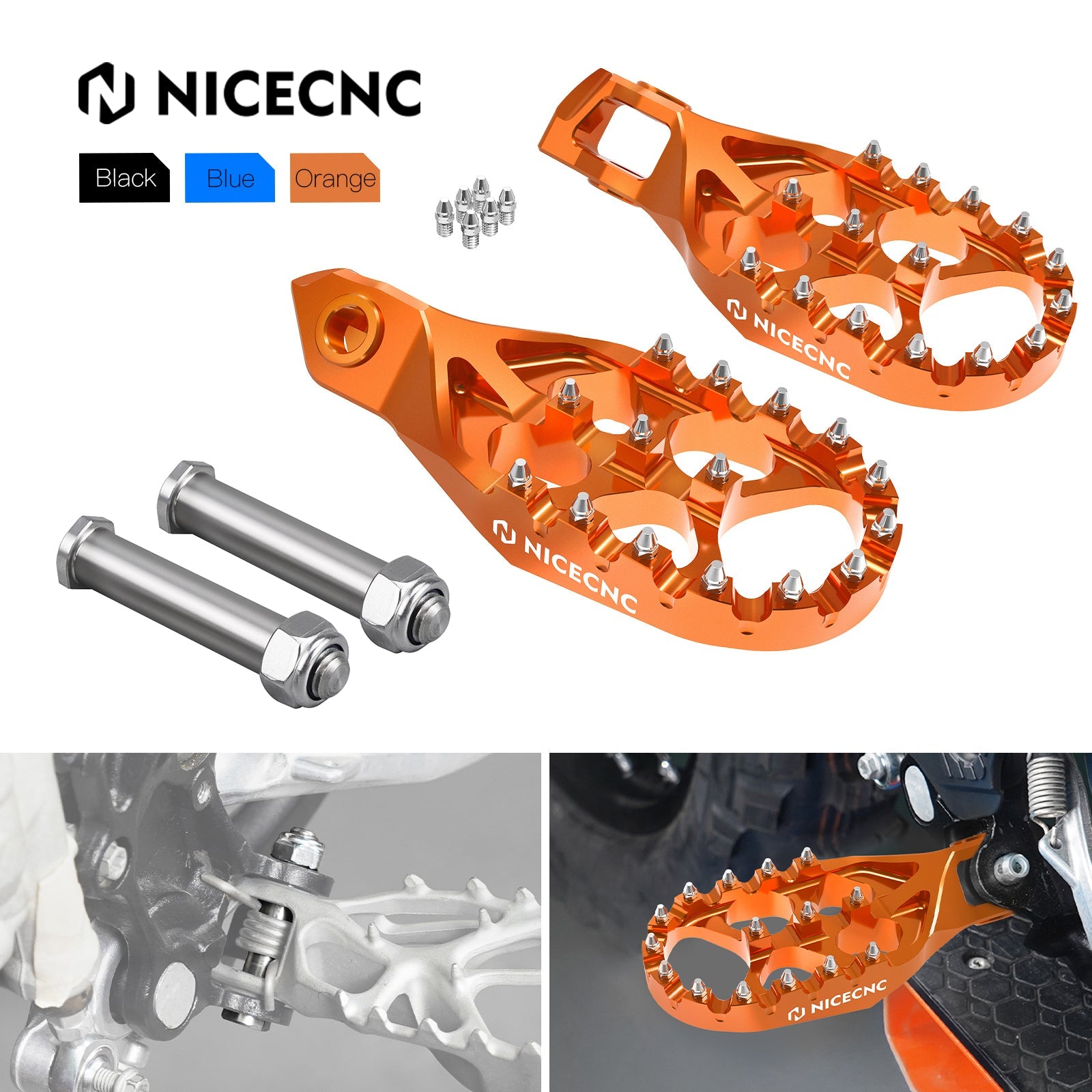NICECNC Fußrasten Fußstützen Stifte Für Husqvarna 150 250 350 450 501 TE/FE 2024