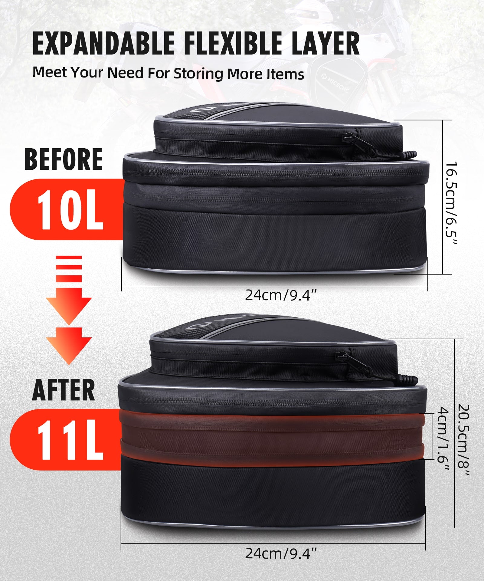 Motorrad Sturzbügeltasche Schwarz für Yamaha Tenere 700 2019-2024