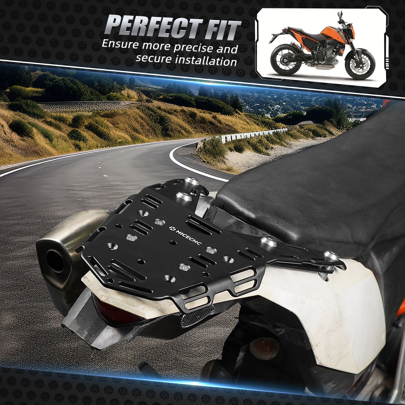 NICECNC Motorrad Gepäckträger hinten Für KTM 690 Enduro R 2008-2018 Aluminum