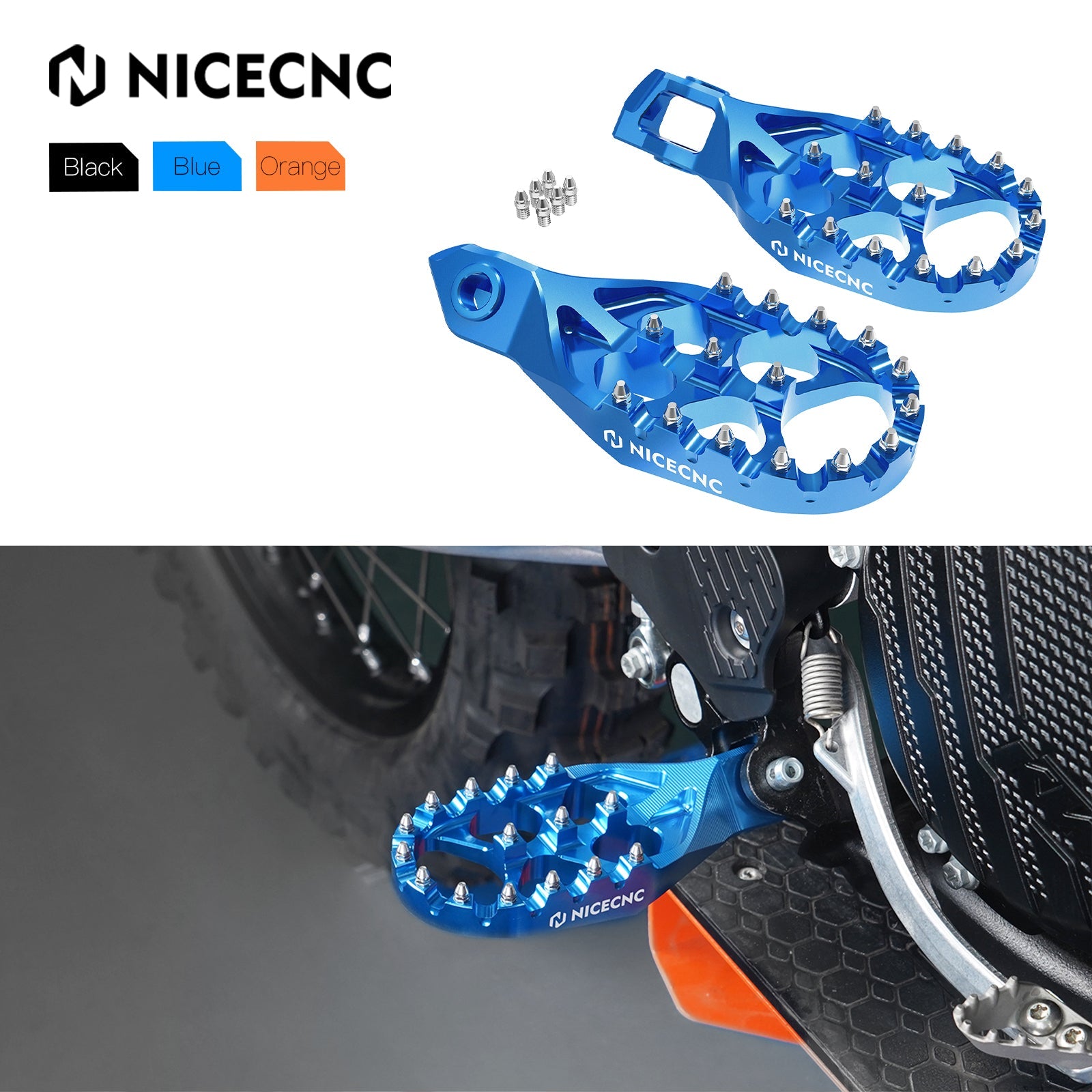 NICECNC Fußrasten Fußstützen Stifte Für Husqvarna 150 250 350 450 501 TE/FE 2024