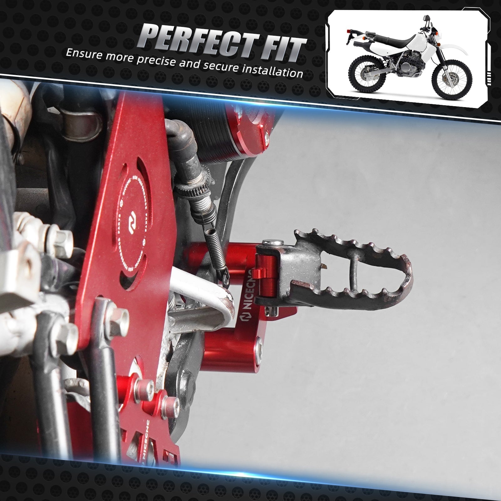 NICECNC Rechte Fußrastenhalterung Stütze Satz Für Honda XR650L 1993-2024 Red