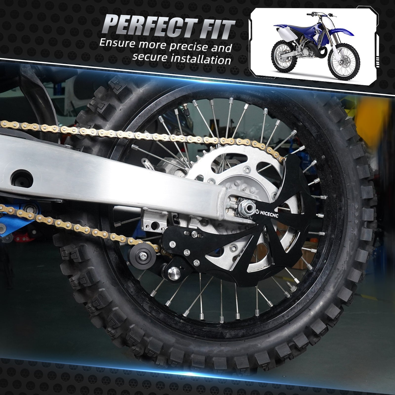 NiceCNC Hinterer Ritzelschutz Kettenschutz Für Yamaha YZ125 YZ250 2005-2024