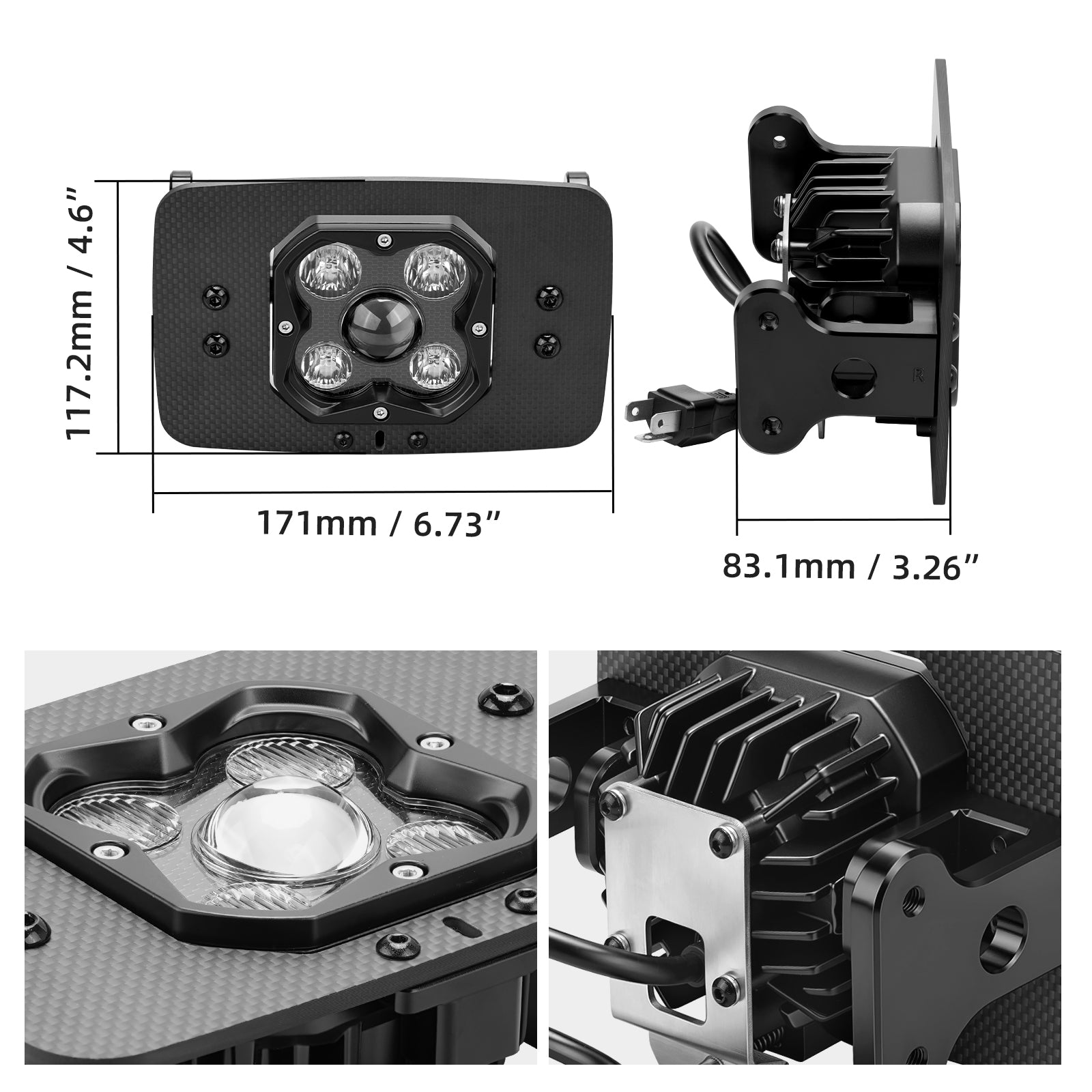 Offroad Rally LED-forlygtesæt Plug & Play til Suzuki DR650S 2001-2026