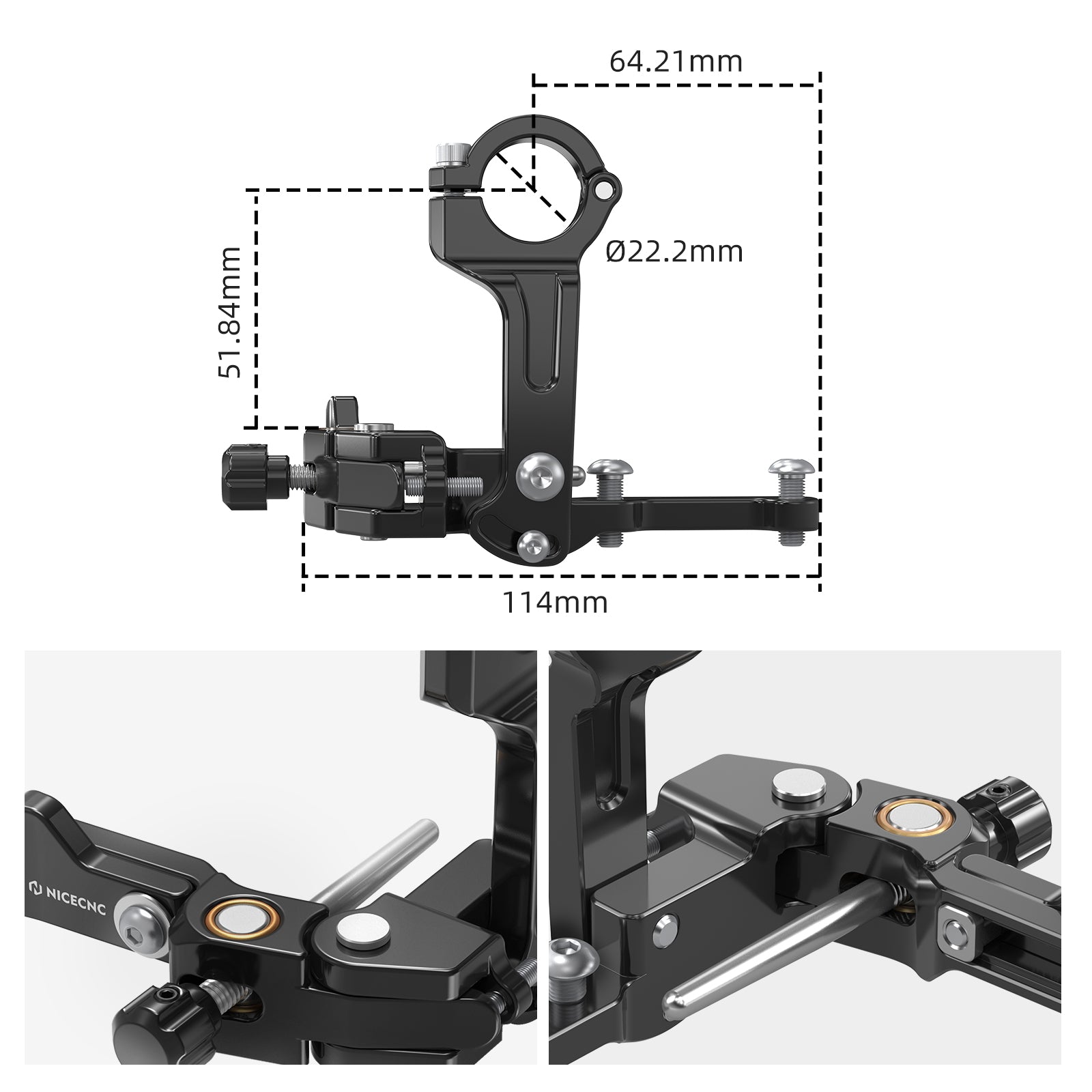 Linke Daumenbremse Montage für 125cc bis 1400cc Road Track Super Adventure Bikes