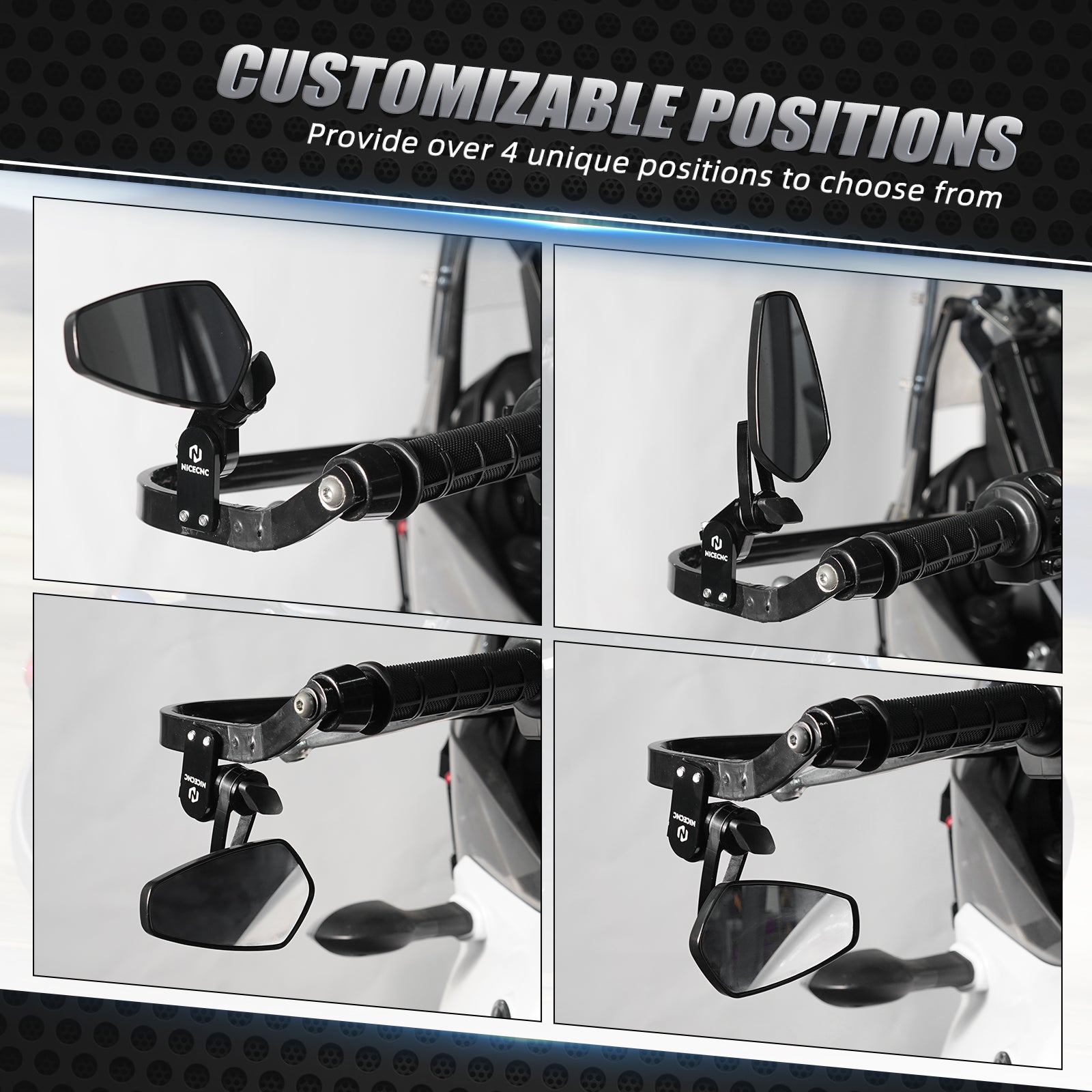 Motorrad Handschutz Quick Flip Pfeil Klappspiegel Kit Für Kawasaki KLR650 KLR250