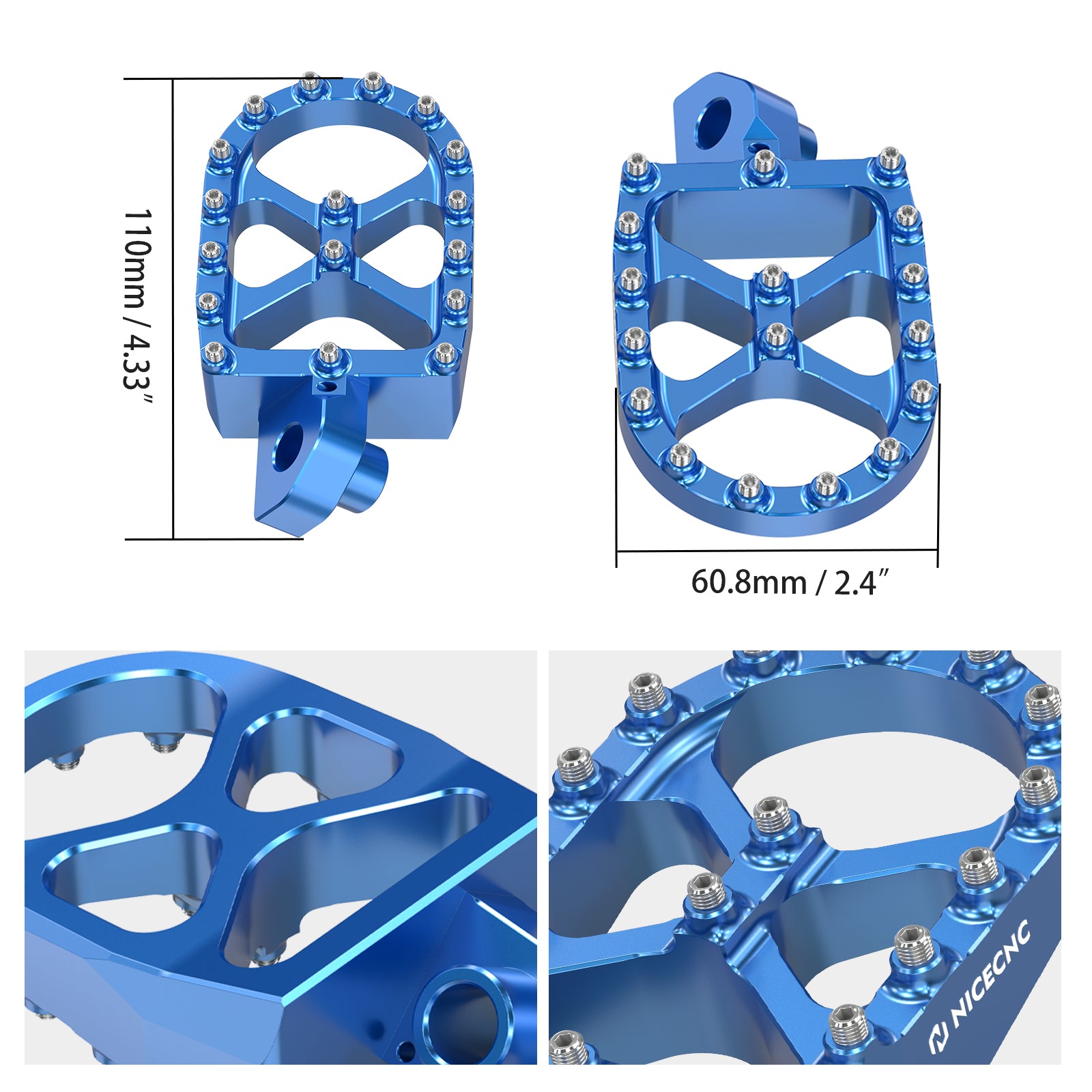 Vergrößerte breite Fußrasten Fußrasten Pedal für Suzuki DR650S / DR650SE 1996-2024