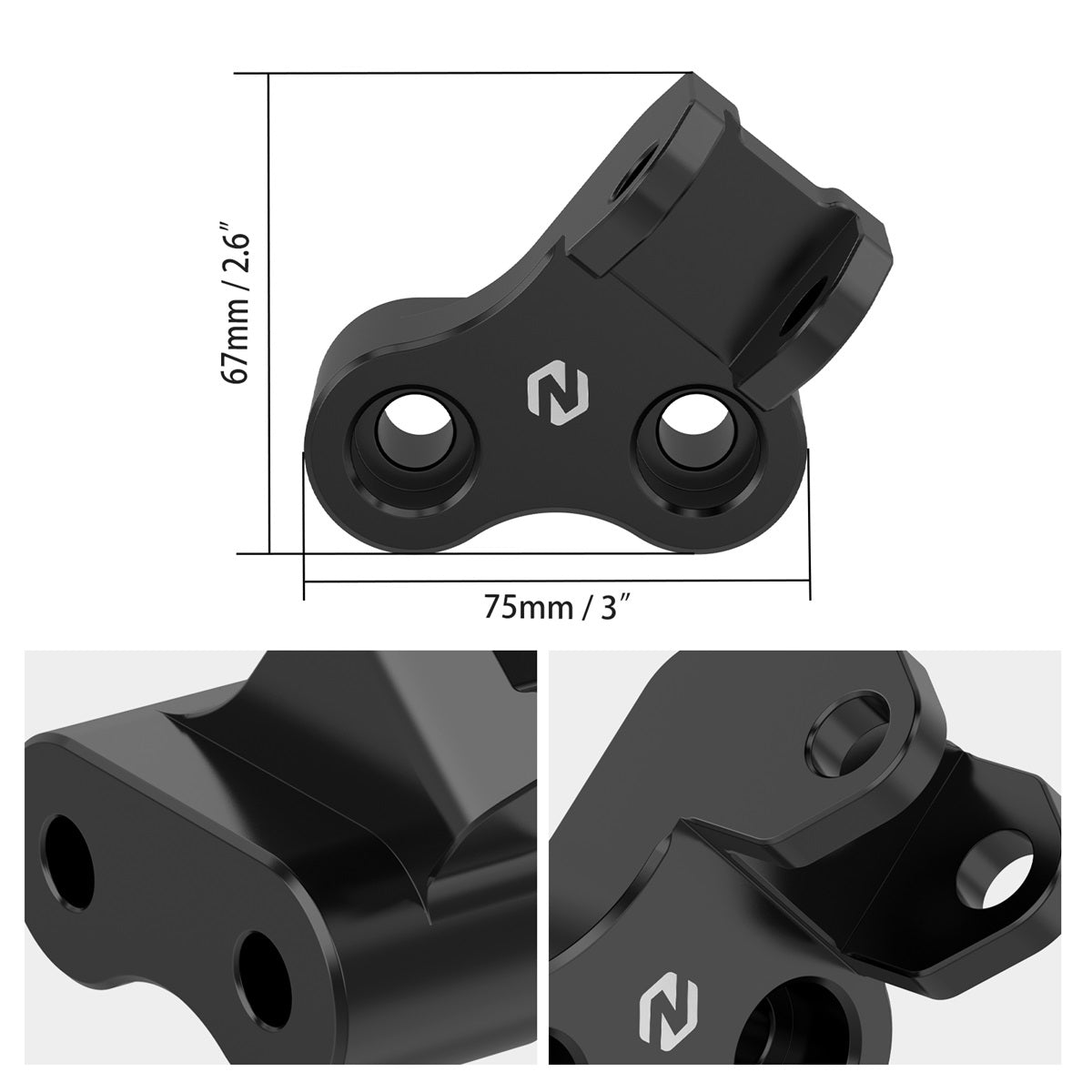 Vergrößerte Fußrasten + tiefergelegte Fußrastenhalterungen für Suzuki DR650 S / SE 1996-2024