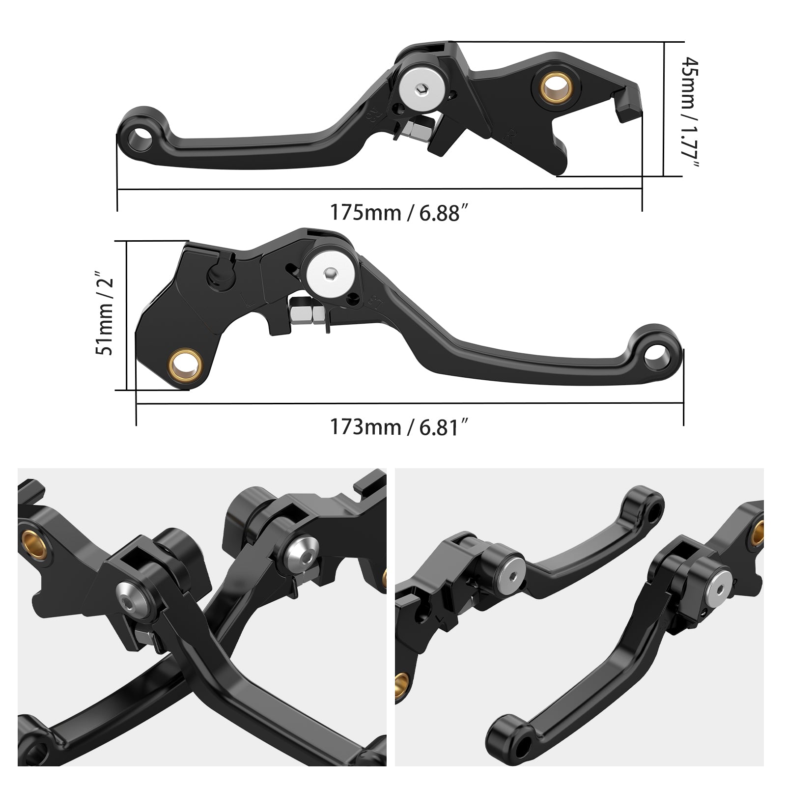 Shorty Bremskupplungshebel-Set für Suzuki DR650S/SE 2011-2024