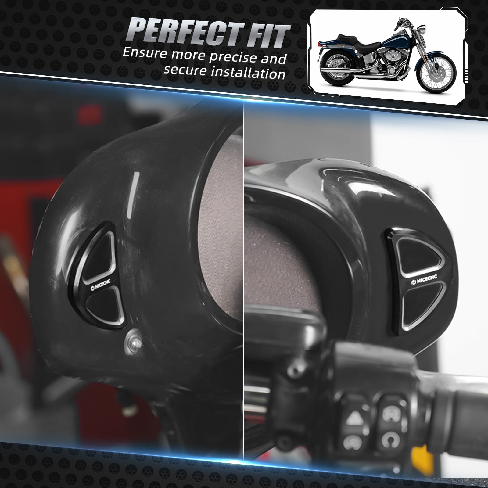 Batwing Verkleidung Rückspiegel Loch Einsätze Stecker Abdeckungen Für Harley Street Glide FLHX FLHXS