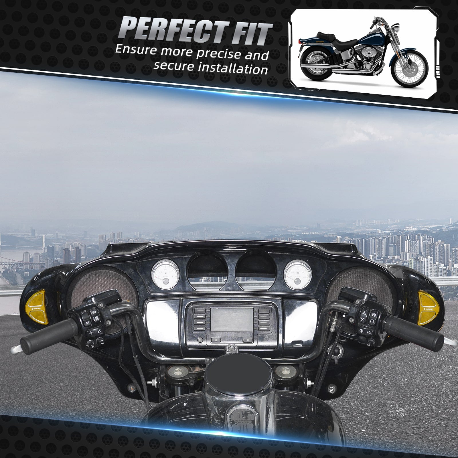 Batwing Verkleidung Rückspiegel Loch Einsätze Stecker Abdeckungen Für Harley Street Glide FLHX FLHXS