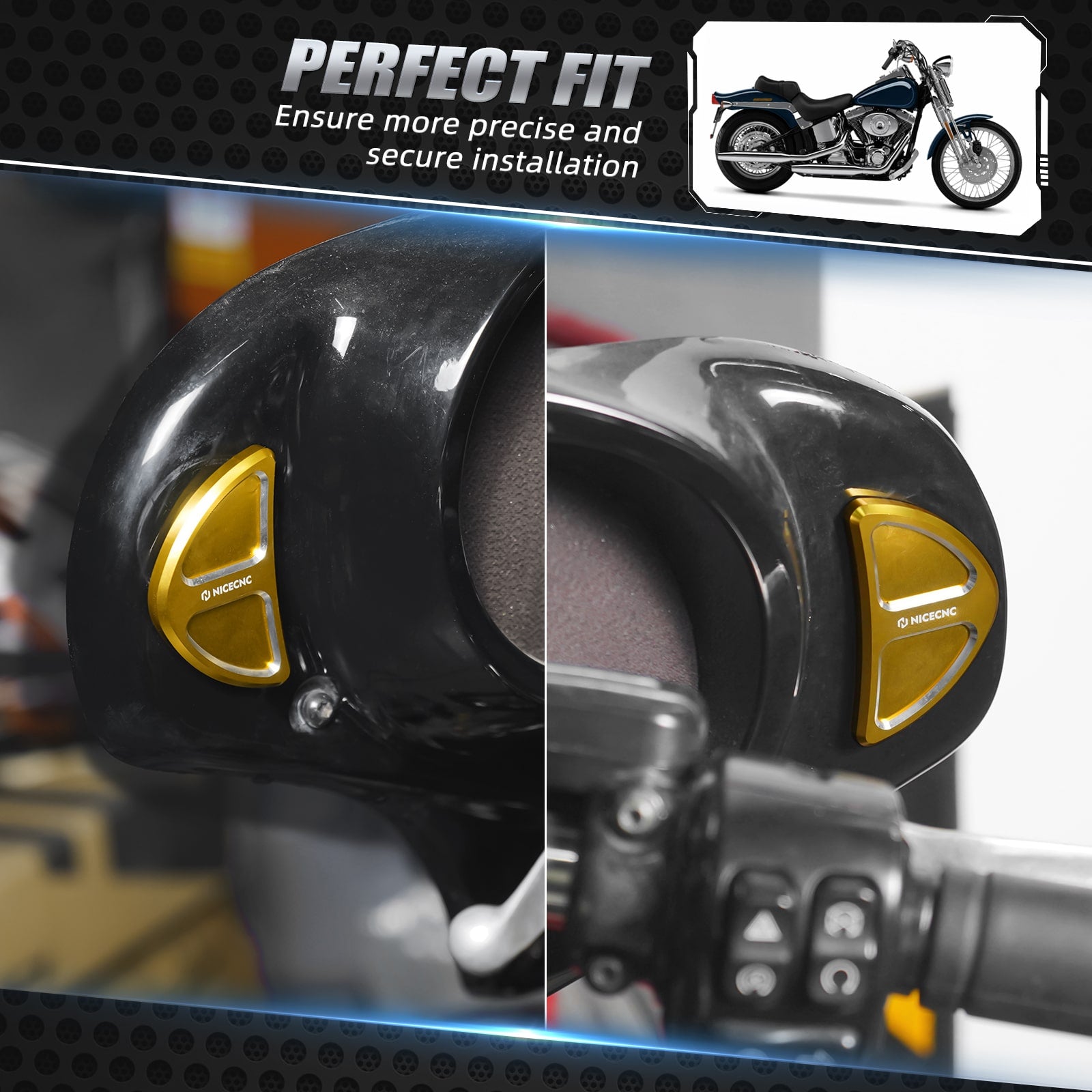 Batwing Verkleidung Rückspiegel Loch Einsätze Stecker Abdeckungen Für Harley Street Glide FLHX FLHXS