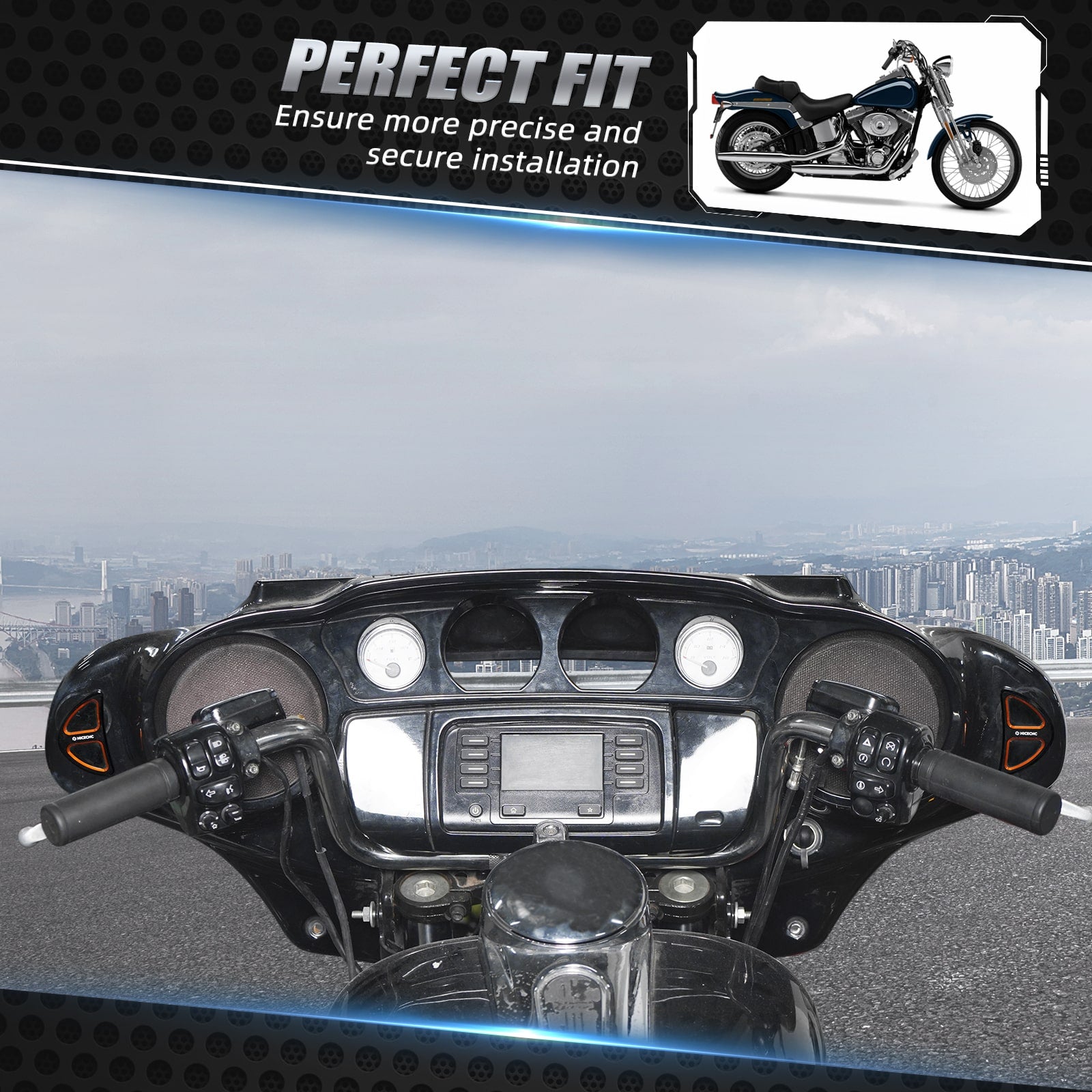 Batwing Verkleidung Rückspiegel Loch Einsätze Stecker Abdeckungen Für Harley Street Glide FLHX FLHXS