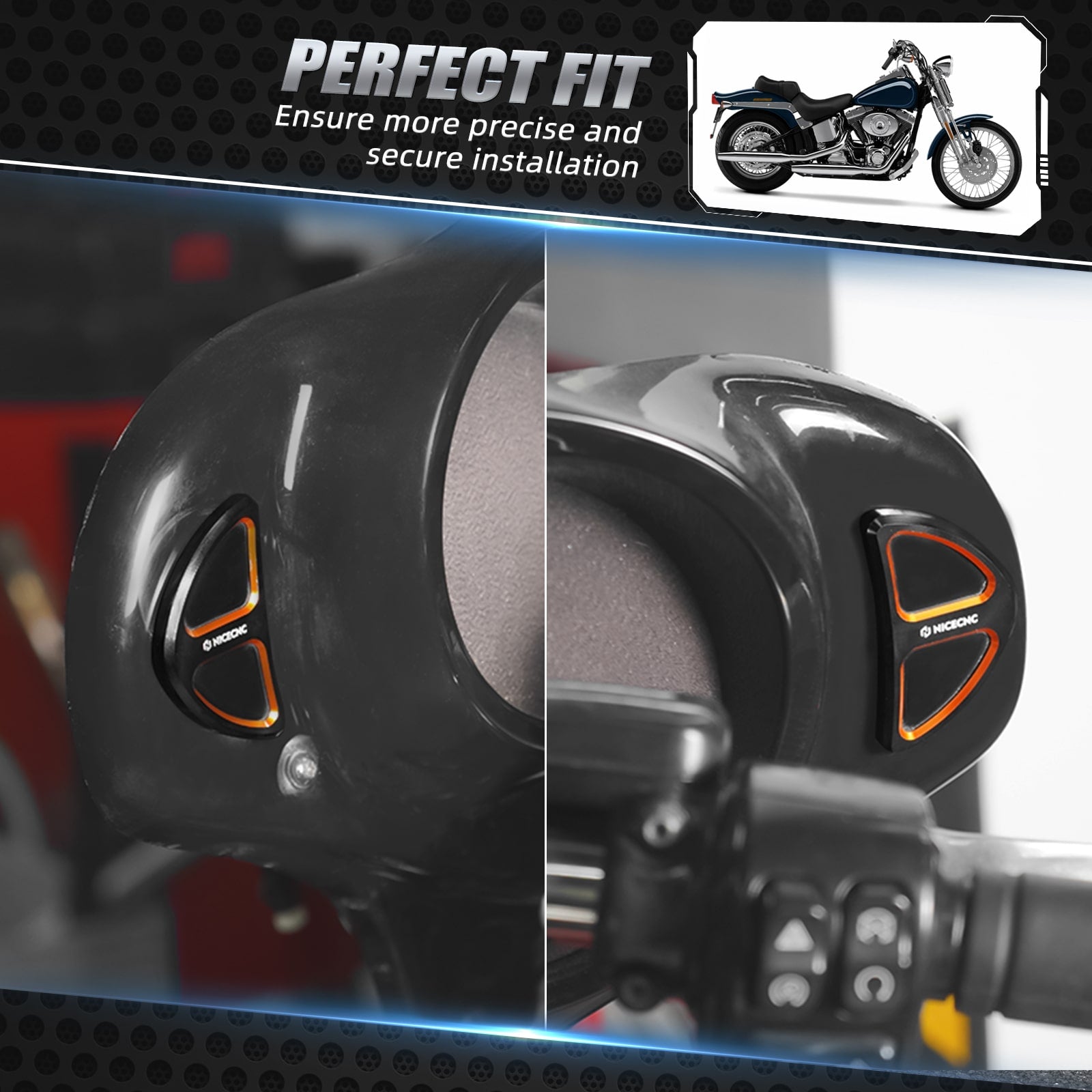Batwing Verkleidung Rückspiegel Loch Einsätze Stecker Abdeckungen Für Harley Street Glide FLHX FLHXS