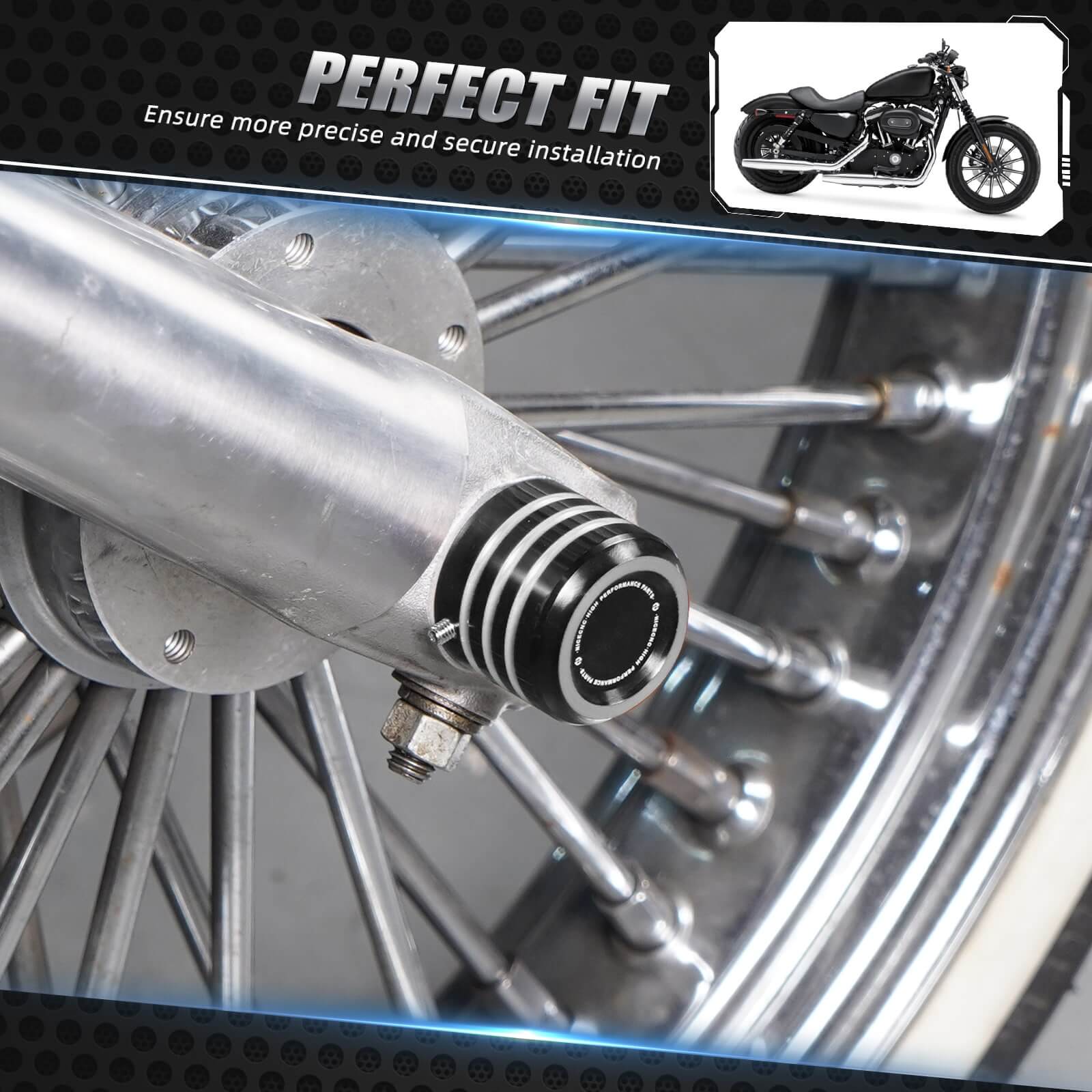 Vorderachsmutternabdeckungen Schraube für Harley Sportster 1200 Iron 883 Forty Eight