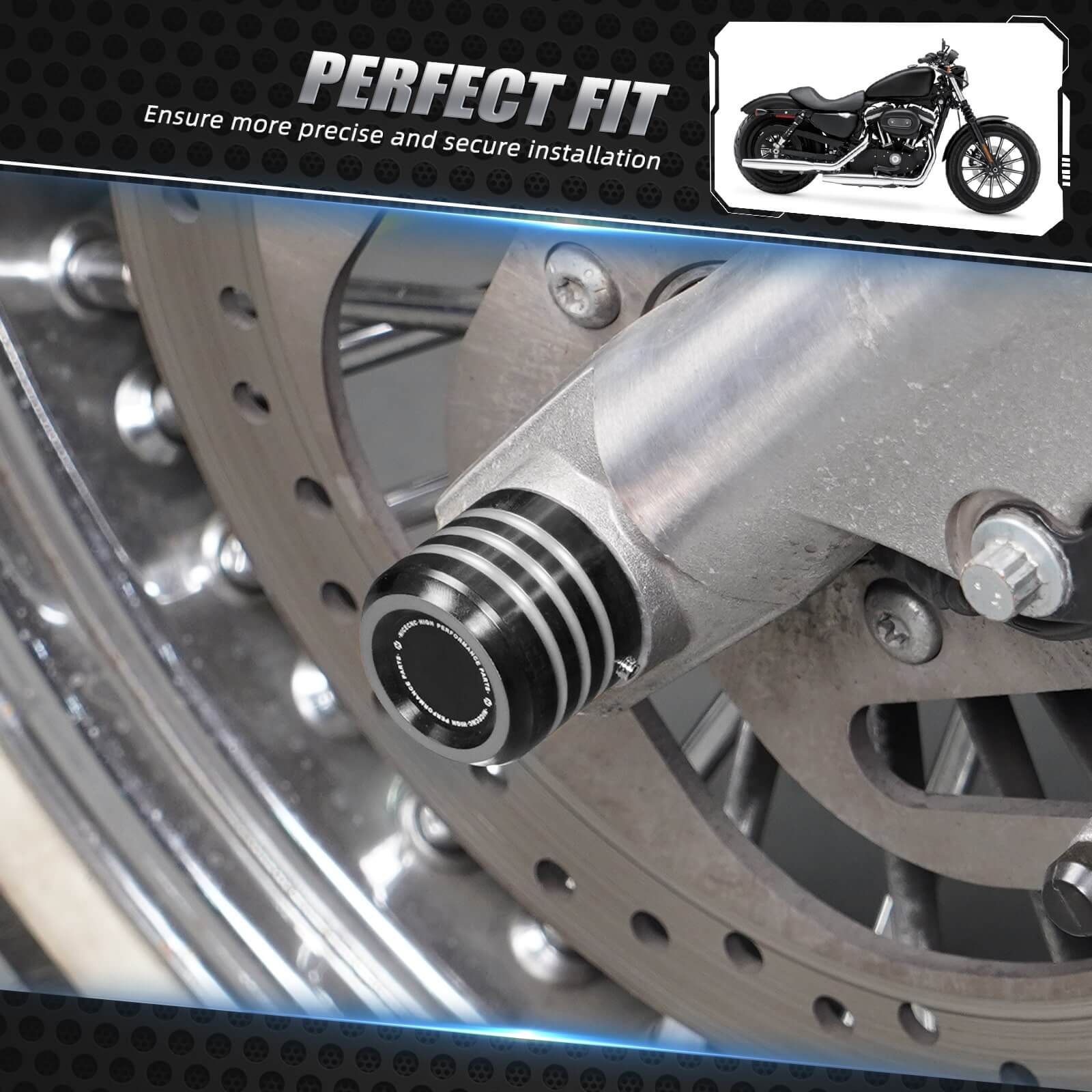 Vorderachsmutternabdeckungen Schraube für Harley Sportster 1200 Iron 883 Forty Eight