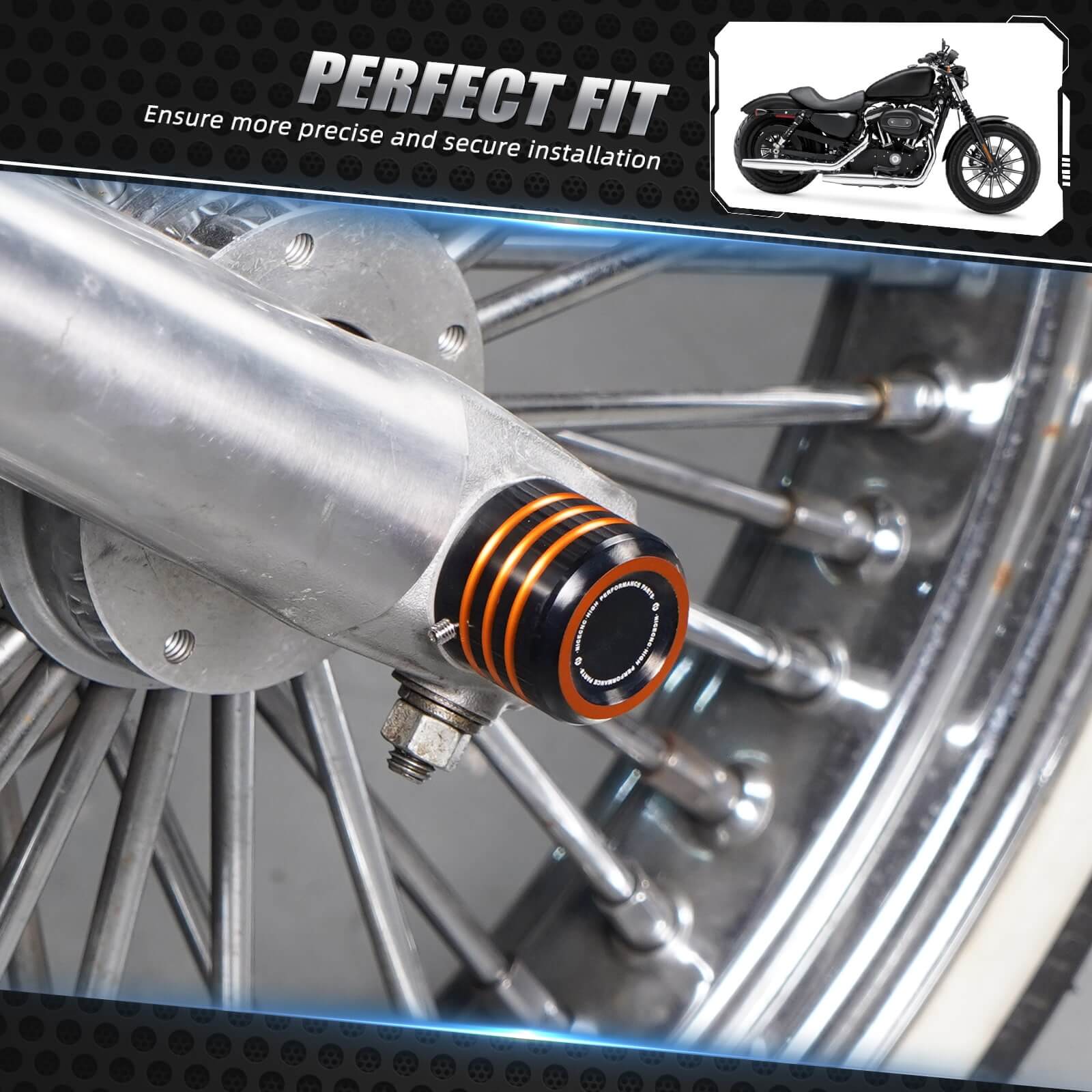 Vorderachsmutternabdeckungen Schraube für Harley Sportster 1200 Iron 883 Forty Eight