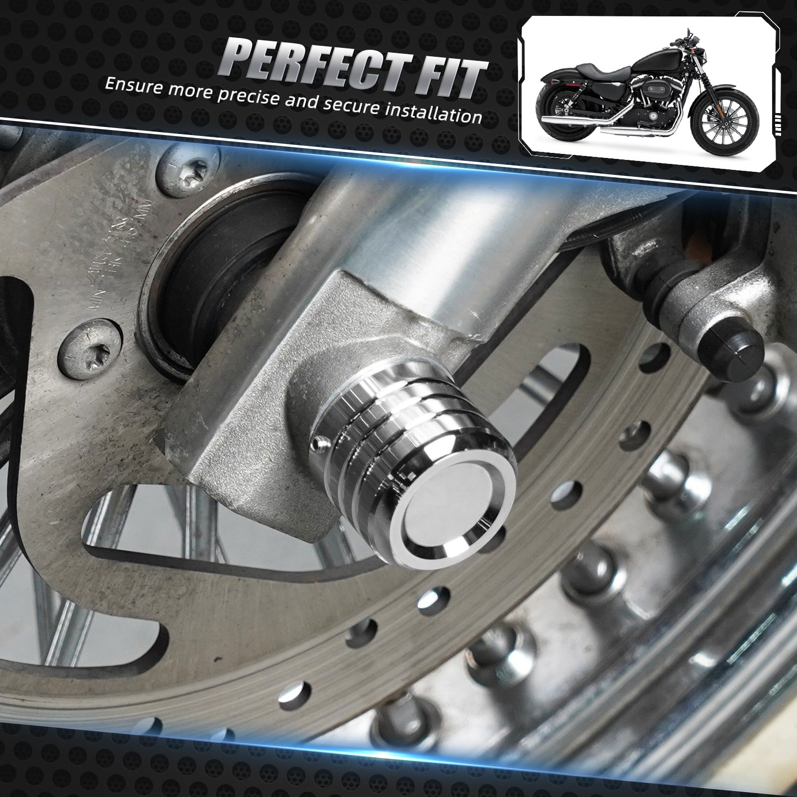 Vorderachsmutternabdeckungen Schraube für Harley Sportster 1200 Iron 883 Forty Eight