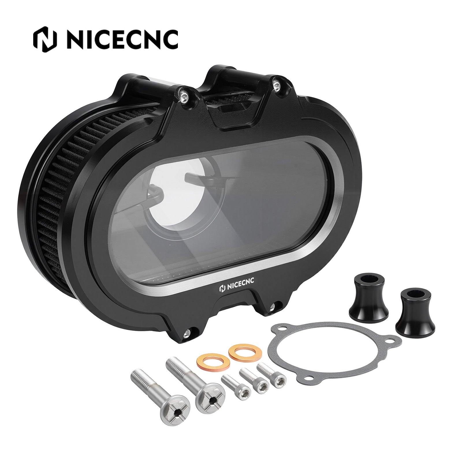 M8 Transparenter Luftfilter-Ansaugfilter-Kit für Harley Road King Electra Street Glide