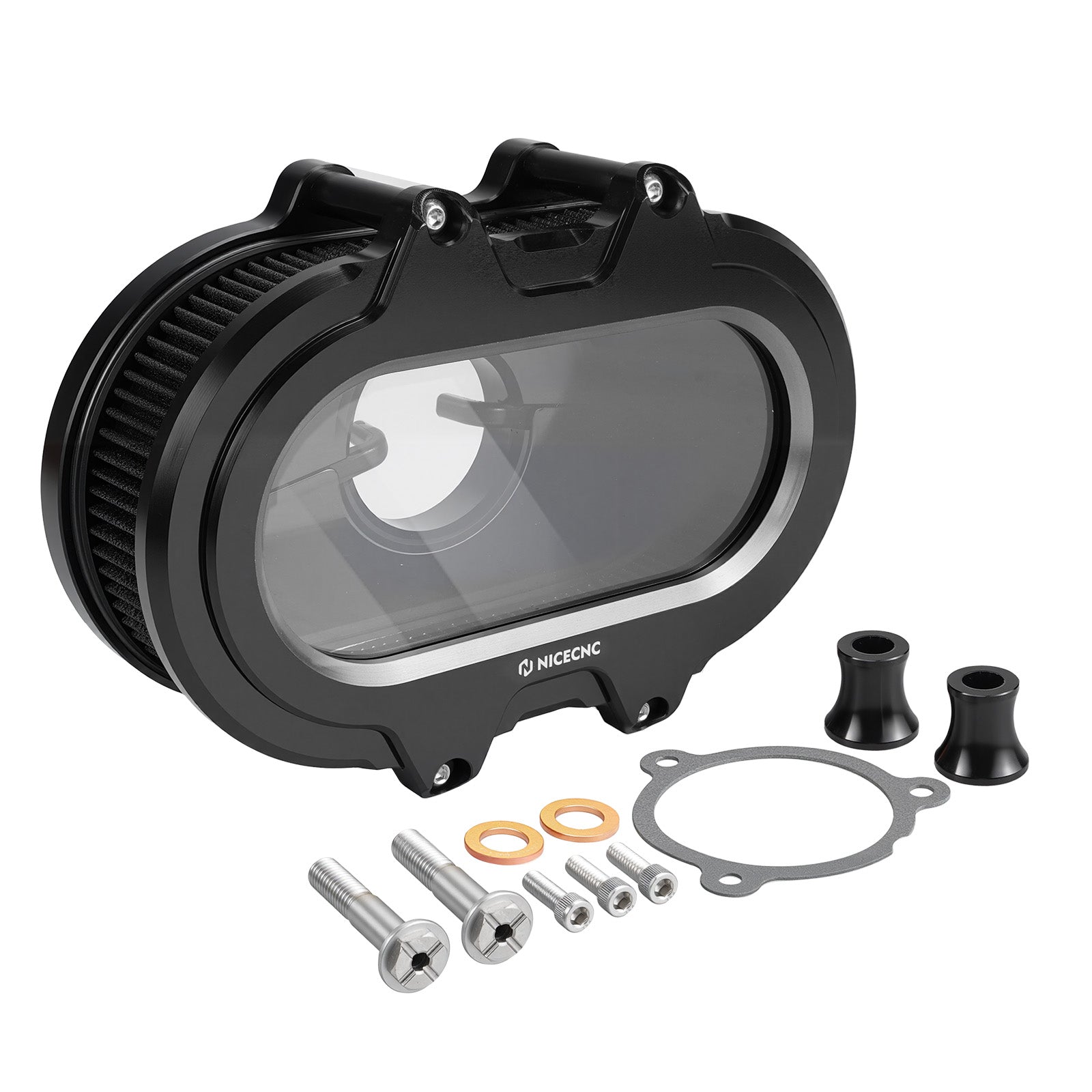 M8 Transparenter Luftfilter-Ansaugfilter-Kit für Harley Road King Electra Street Glide