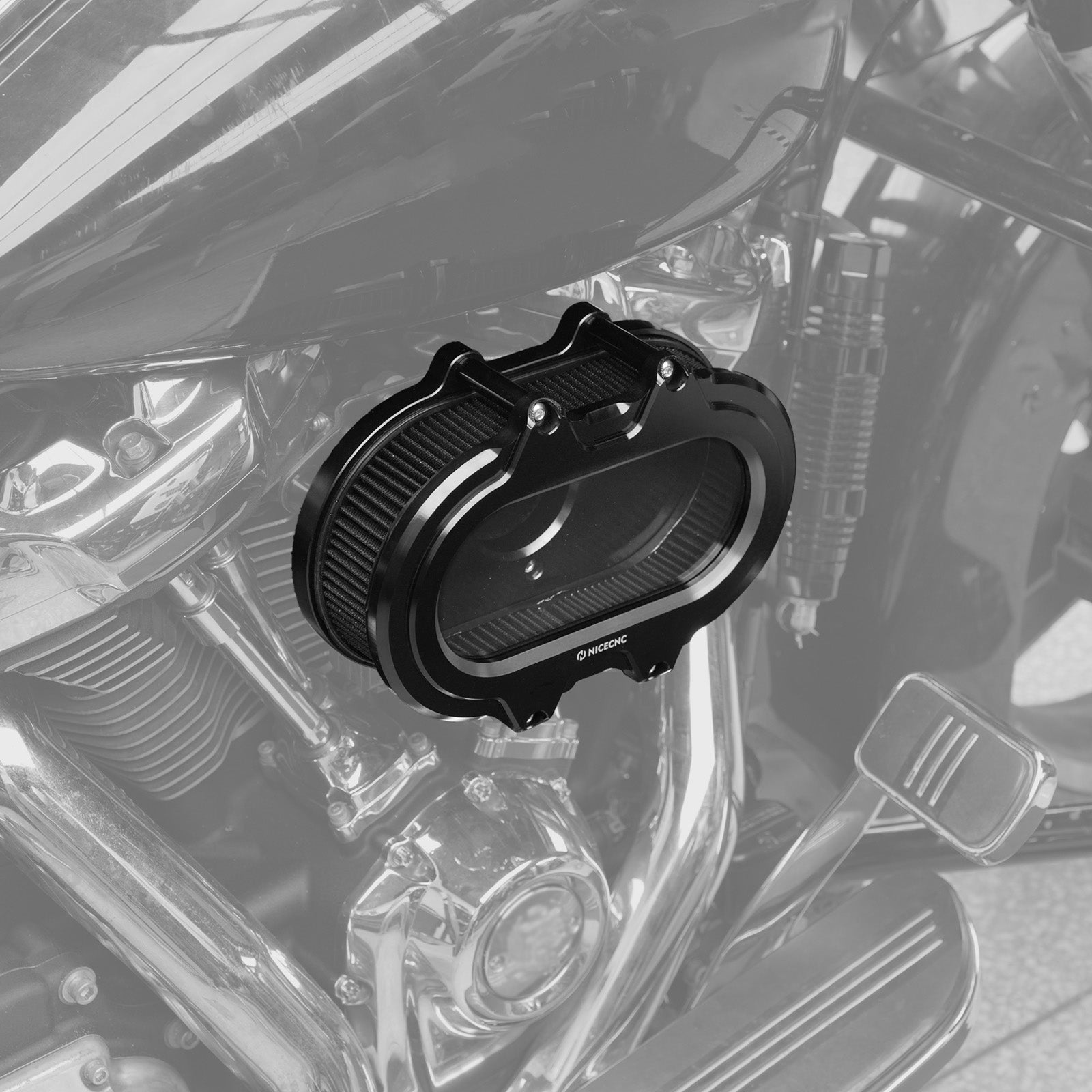 M8 Transparenter Luftfilter-Ansaugfilter-Kit für Harley Road King Electra Street Glide
