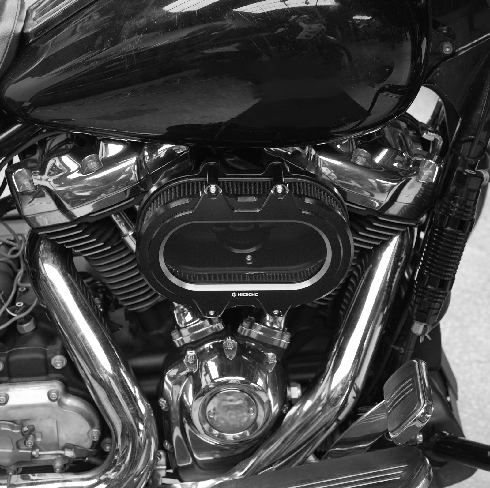 M8 Transparenter Luftfilter-Ansaugfilter-Kit für Harley Road King Electra Street Glide