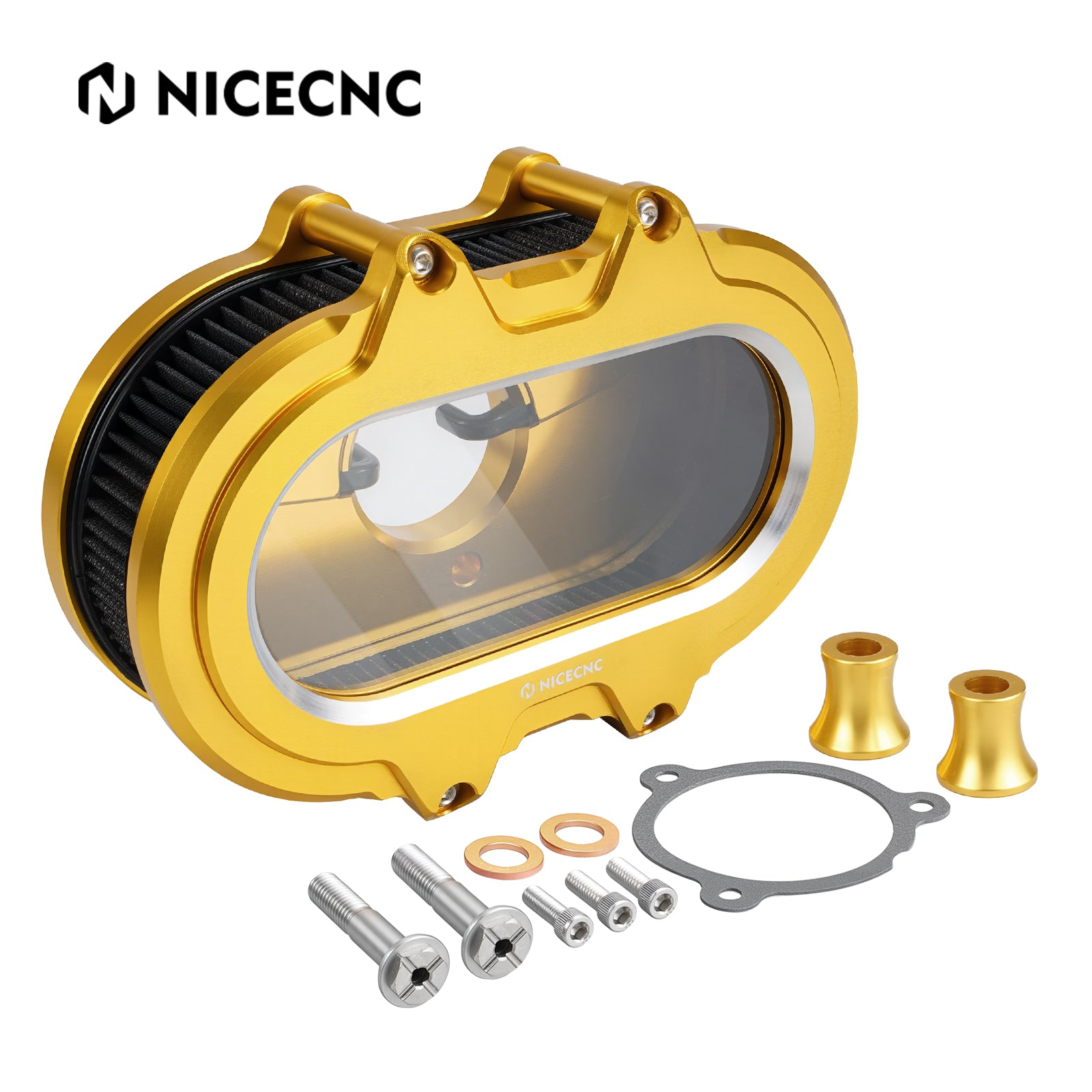 M8 Transparenter Luftfilter-Ansaugfilter-Kit für Harley Road King Electra Street Glide