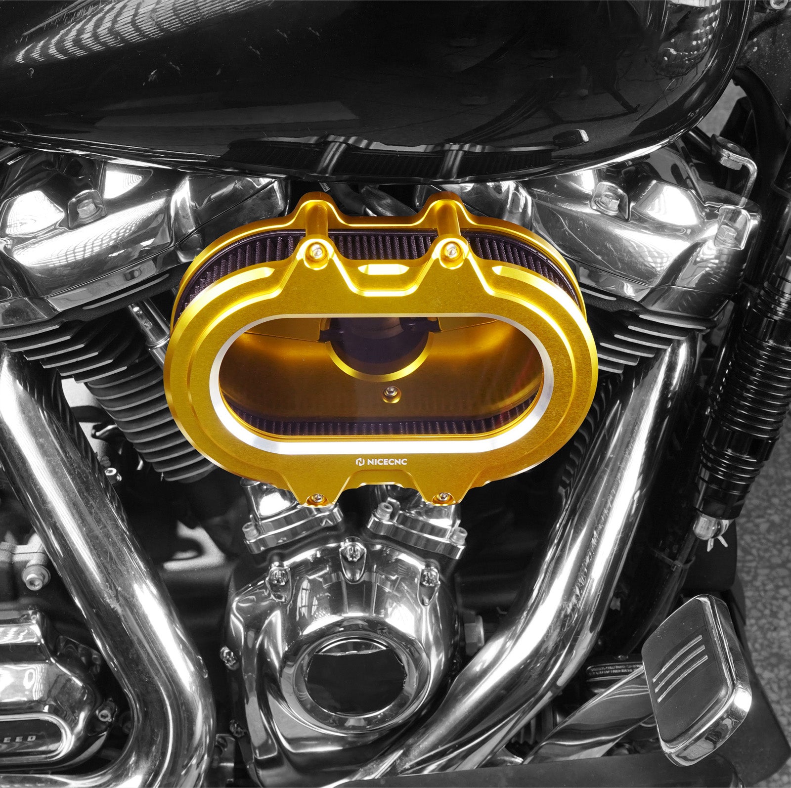 M8 Transparenter Luftfilter-Ansaugfilter-Kit für Harley Road King Electra Street Glide
