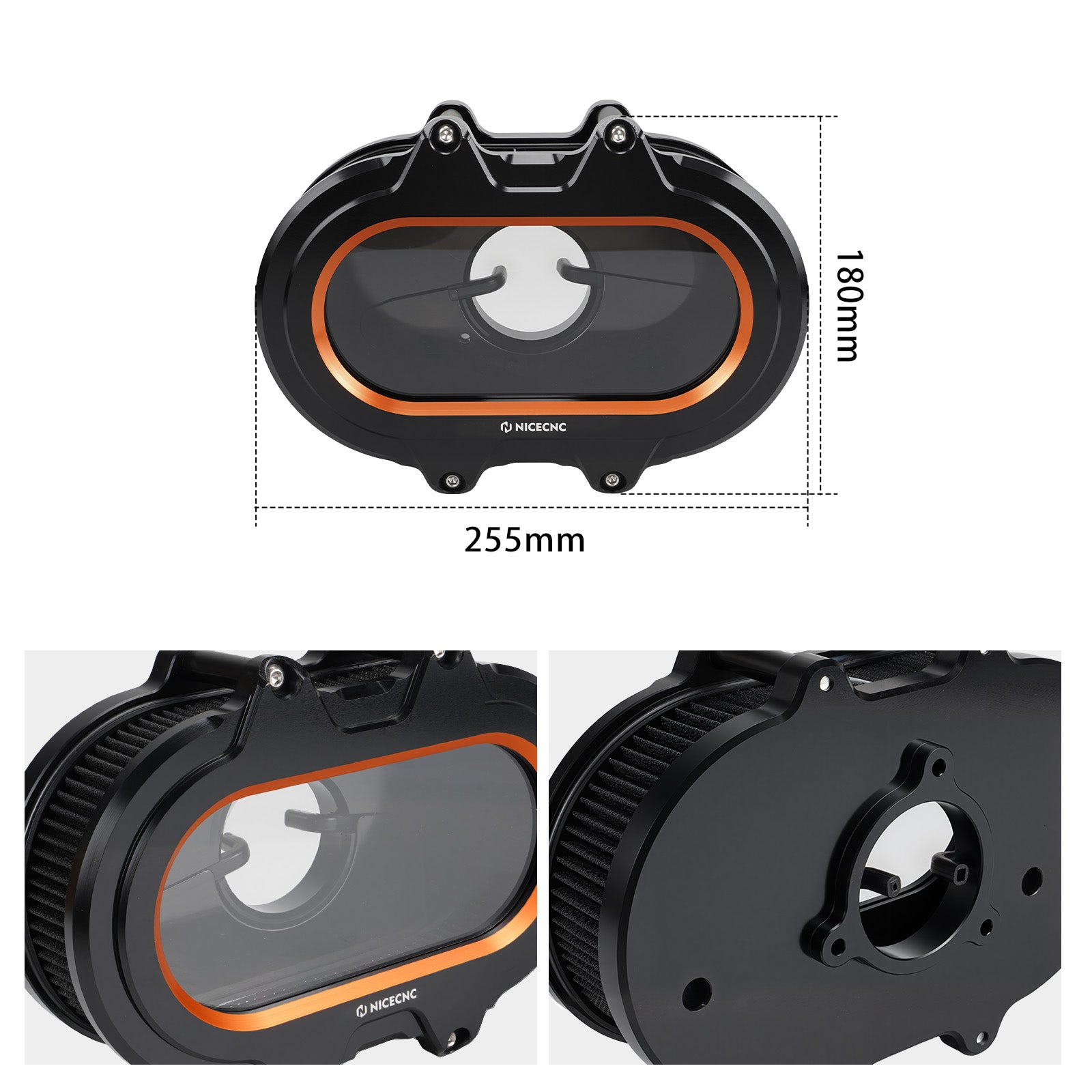 M8 Transparenter Luftfilter-Ansaugfilter-Kit für Harley Road King Electra Street Glide