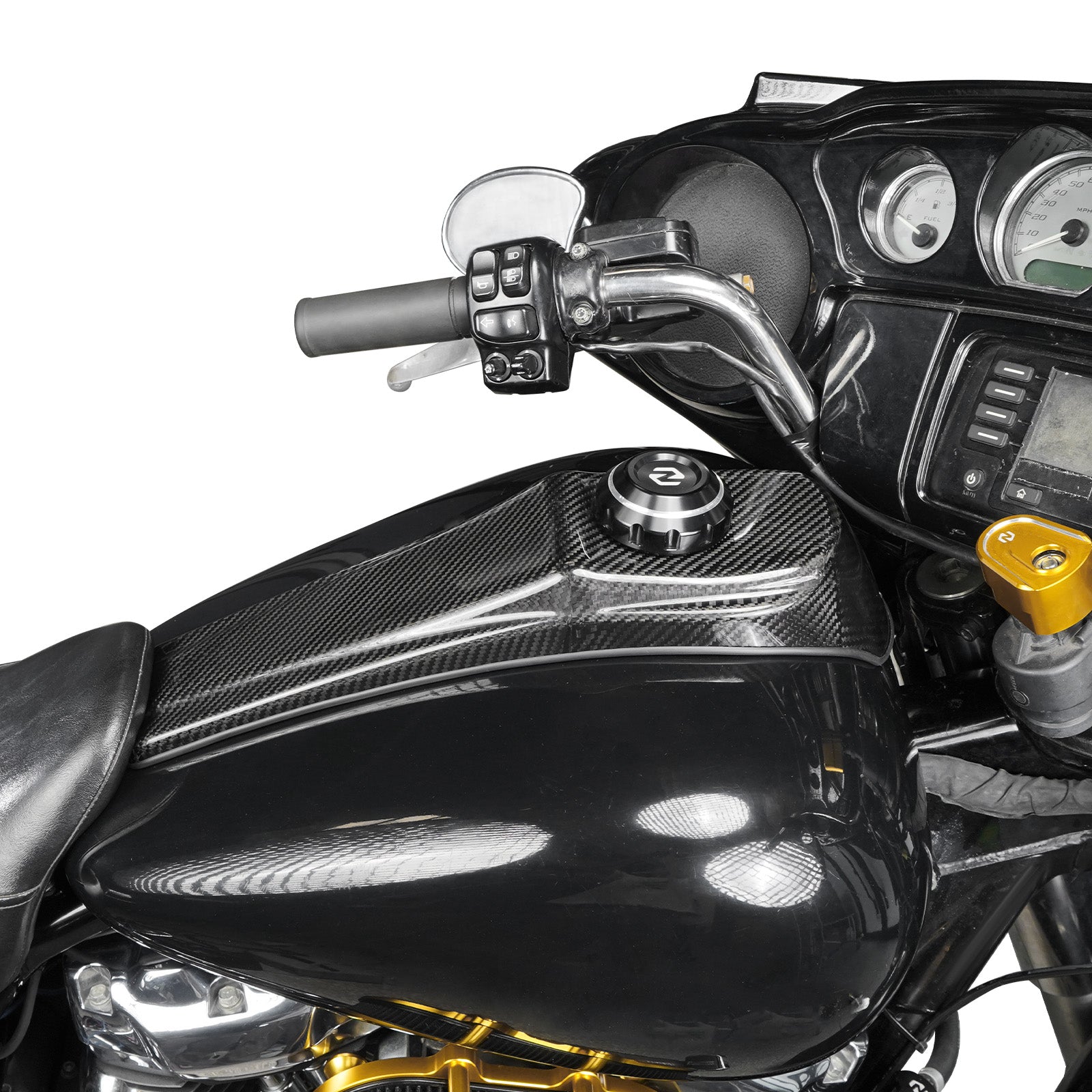 Tankdeckel mit Carbonfaser-Einsatzblende für Harley Electra Road Street Glide