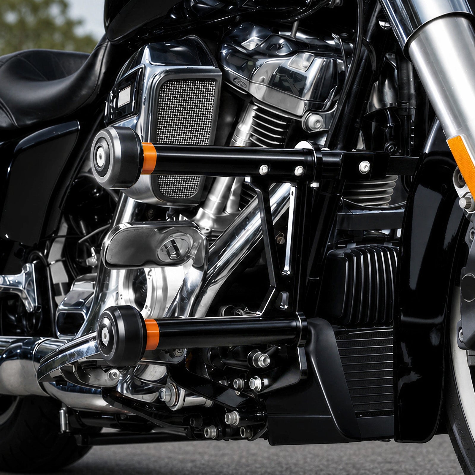 Paramotore modulare / protezione del telaio per la parte anteriore del motore per Harley Road King Electra Street Glide