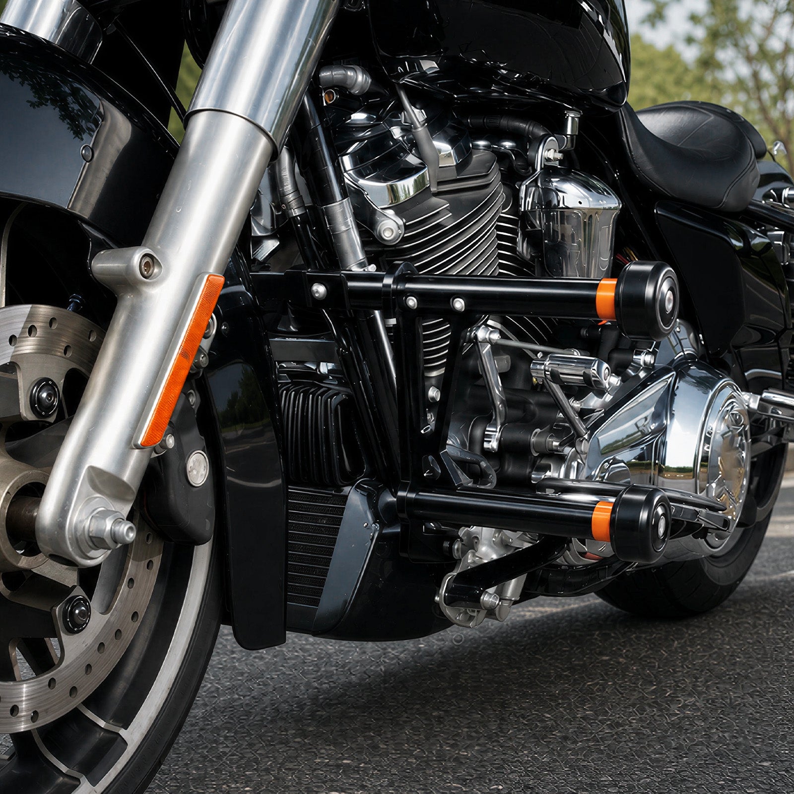 Paramotore modulare / protezione del telaio per la parte anteriore del motore per Harley Road King Electra Street Glide