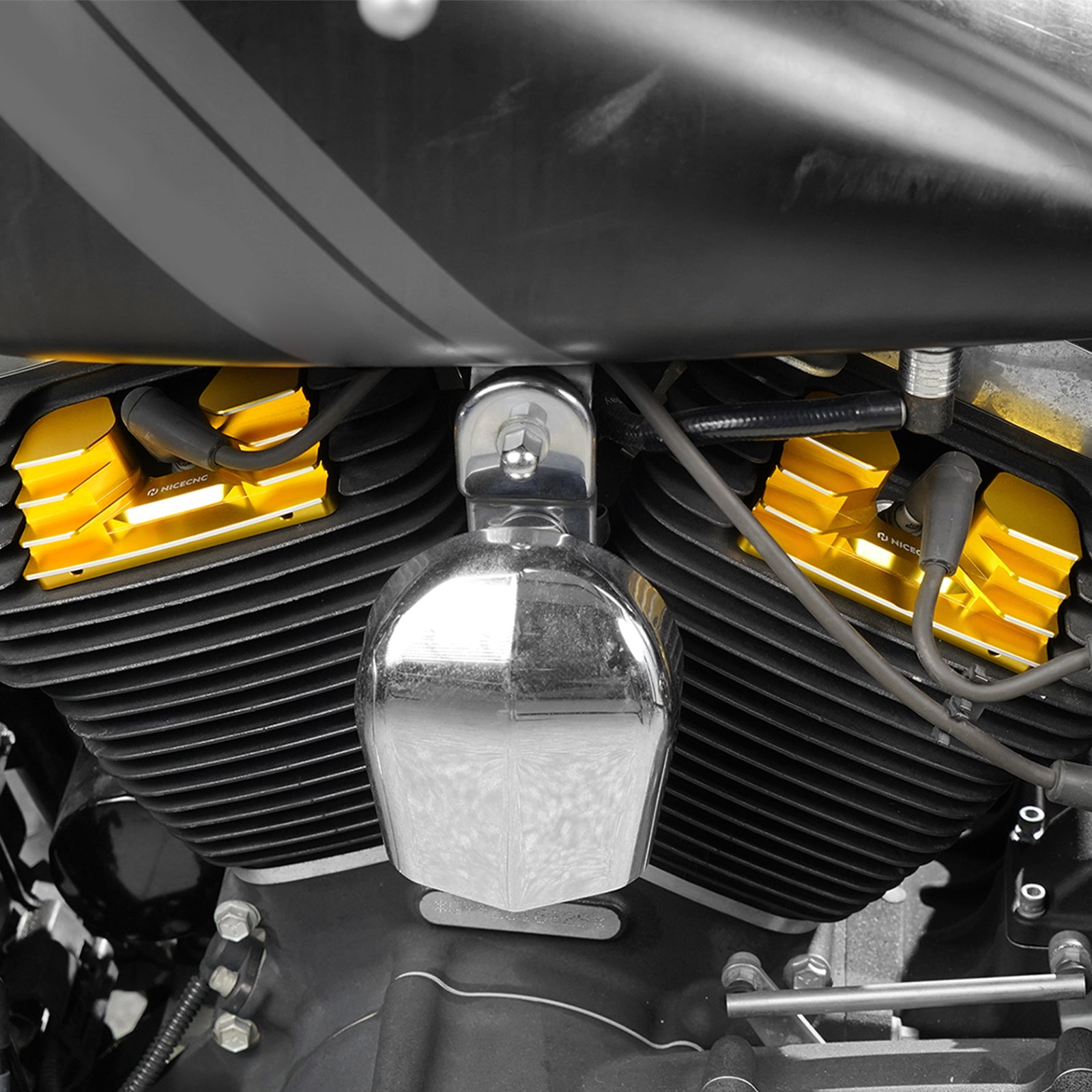 Rippen Zündkerze Kopf Bolzen Abdeckungen Für Harley Twin Dyna Low Rider Street Bob Fat Bob
