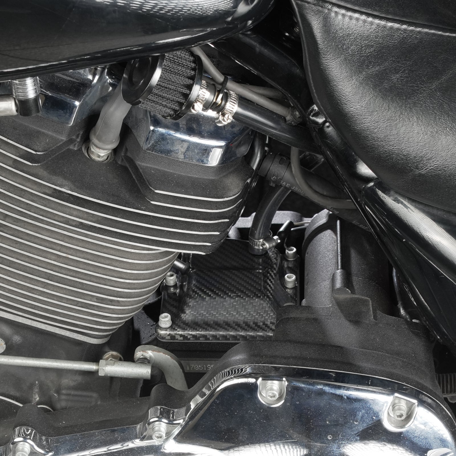 Kohlefaser-Gehäuse M8 Belüftete Getriebeabdeckung für Harley Road King Street Glide