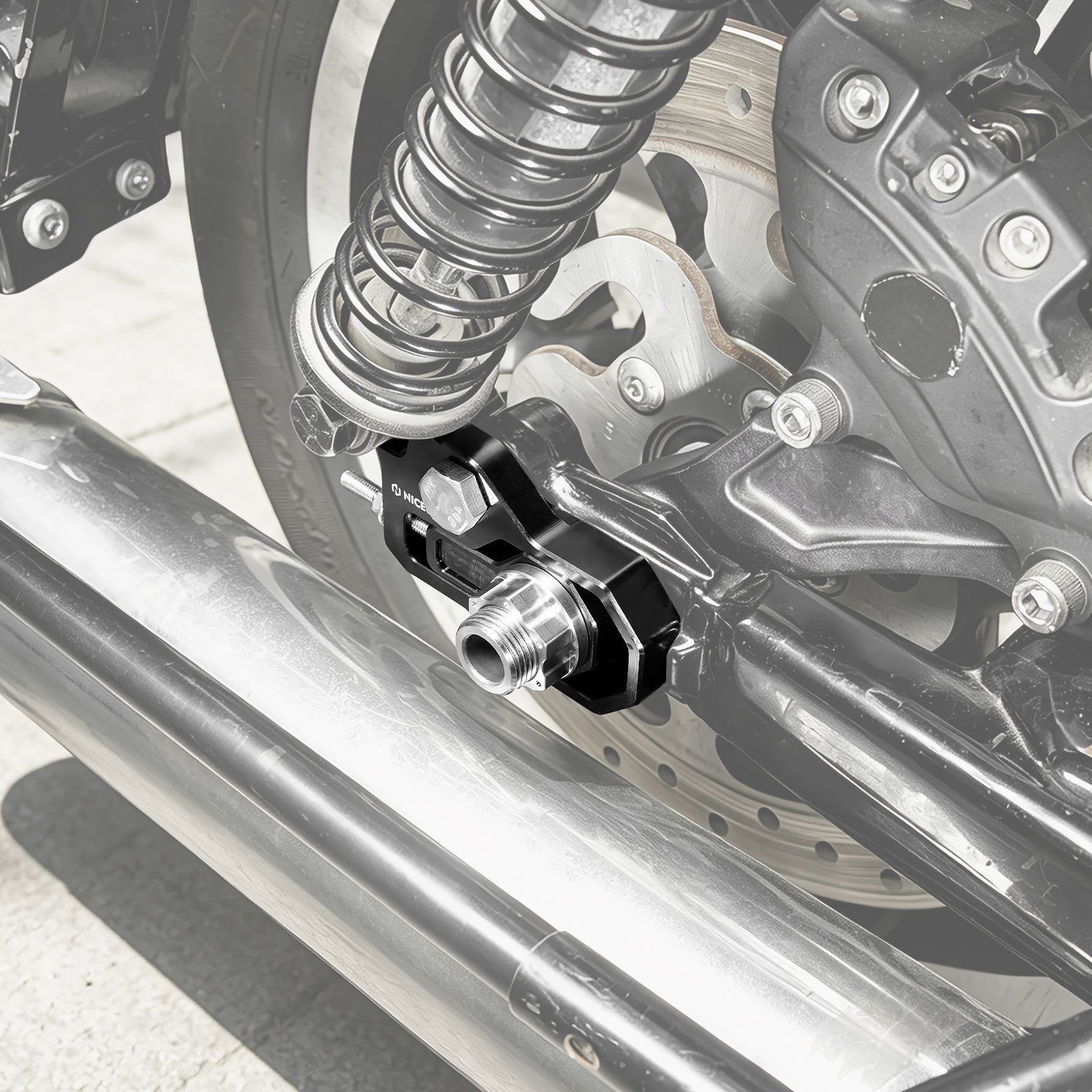 Hinterrad Achsblock Kettenspanner Einstell-Kit für Harley Road King Electra Glide Street Glide