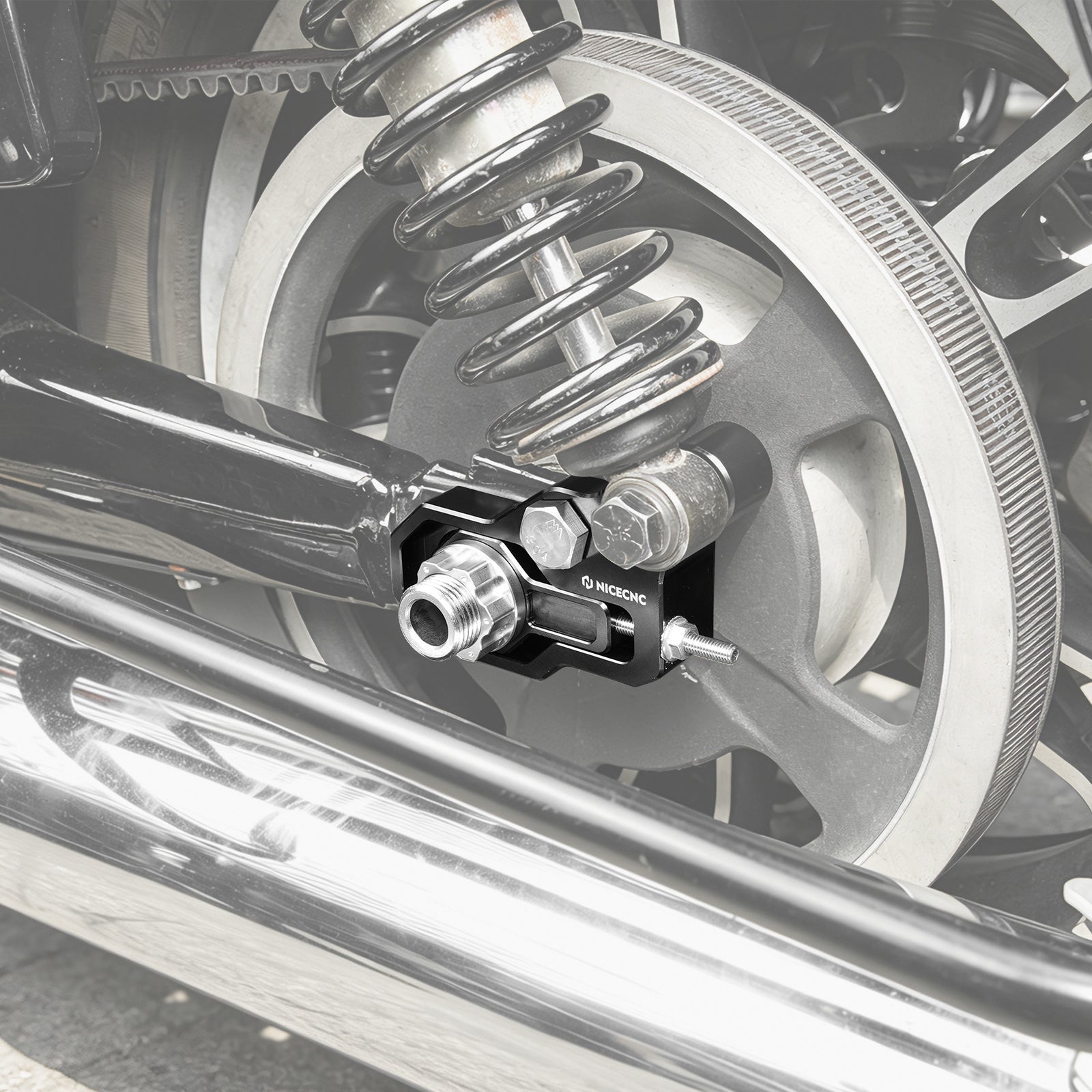 Hinterrad Achsblock Kettenspanner Einstell-Kit für Harley Road King Electra Glide Street Glide