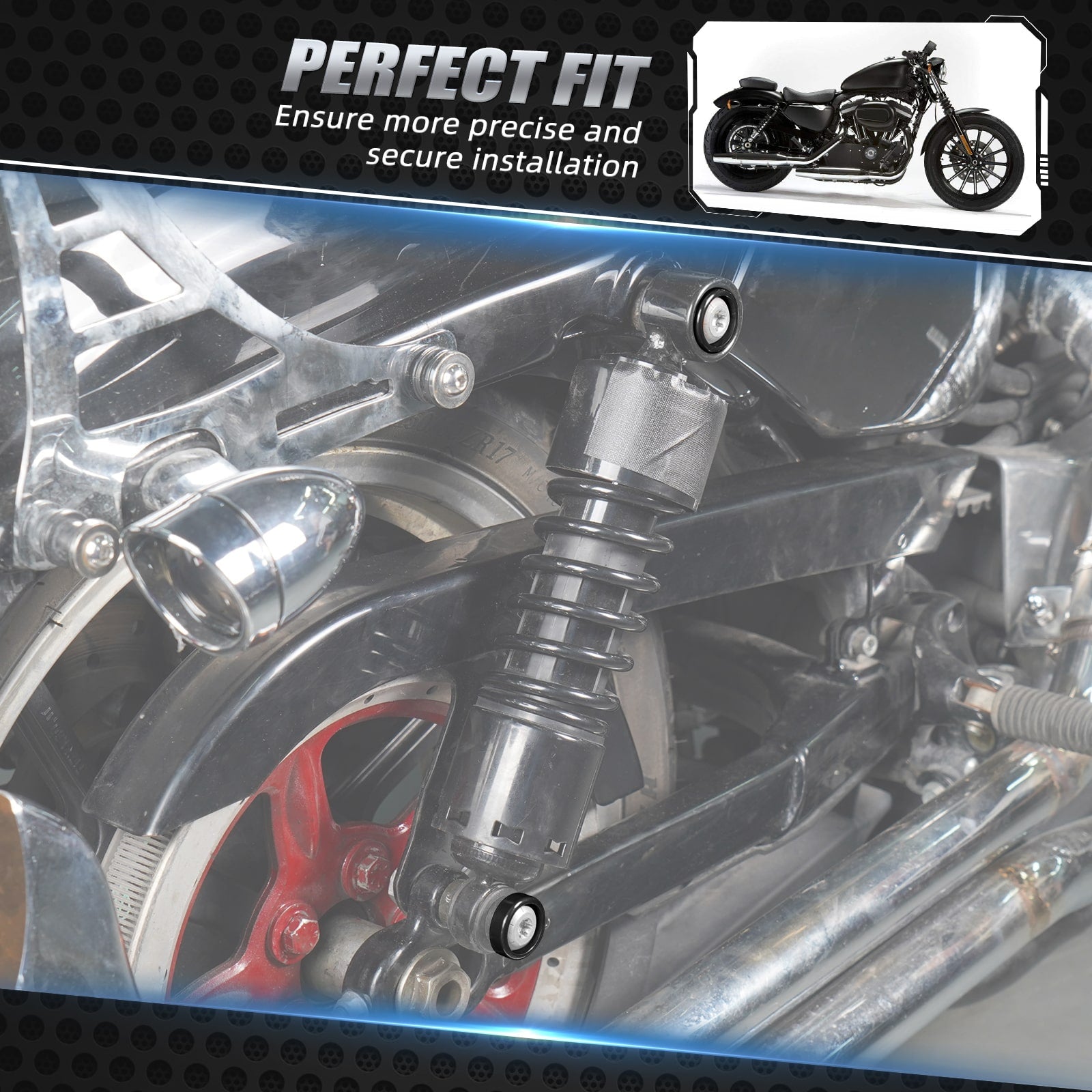 Stoßdämpferhalterung Zierringe Für Harley Sportster 883 Super Low XL883L 16-22