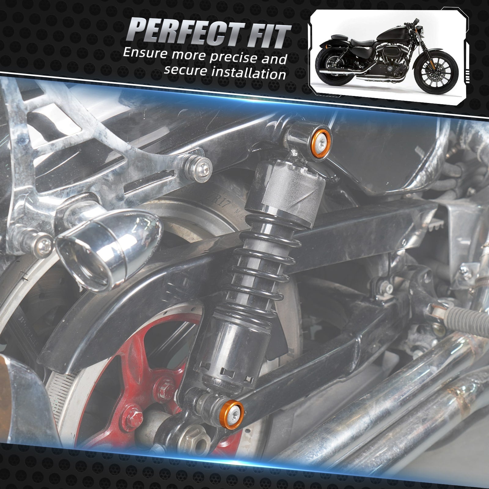 Stoßdämpferhalterung Zierringe Für Harley Sportster 883 Super Low XL883L 16-22