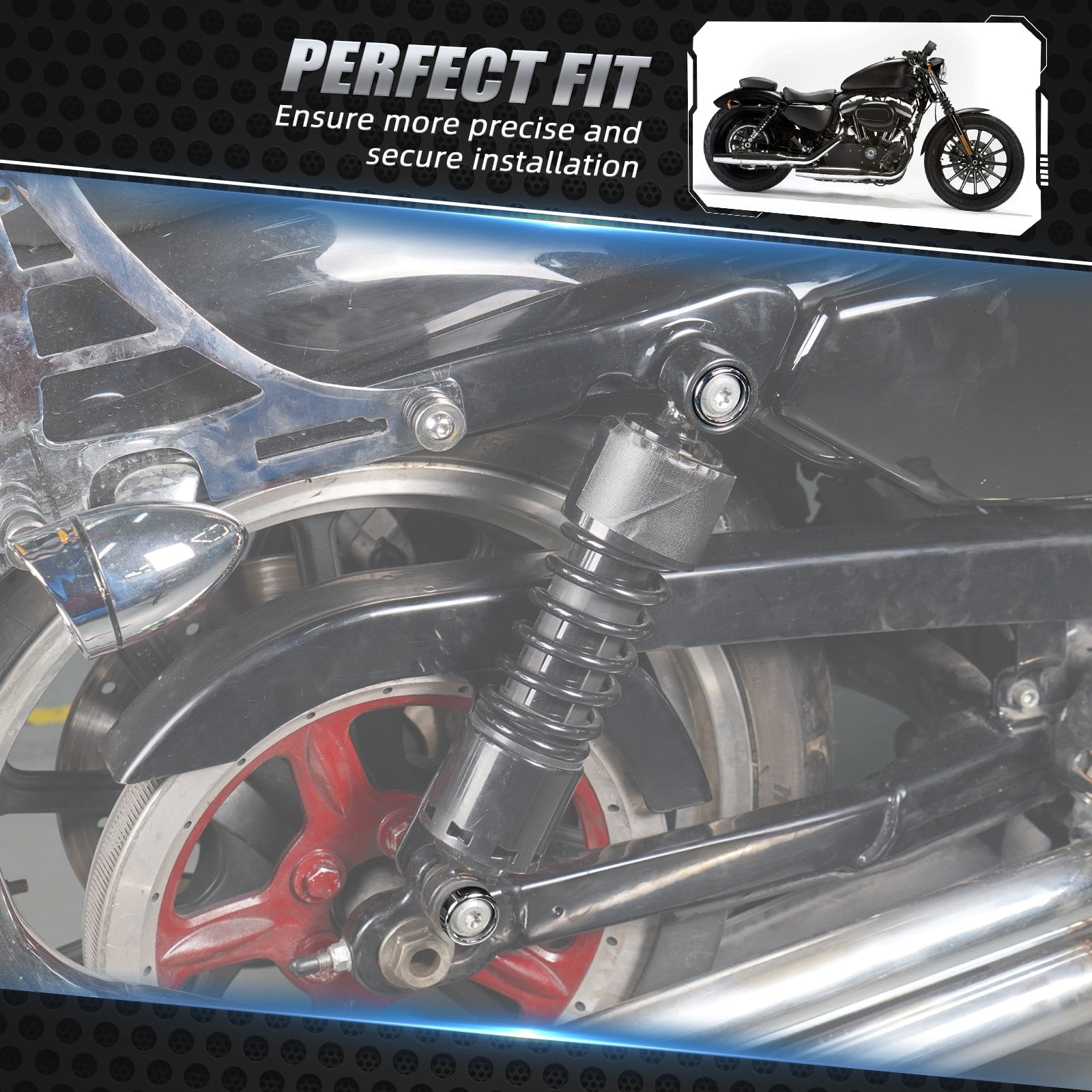 Stoßdämpferhalterung Zierringe Für Harley Sportster 883 Super Low XL883L 16-22