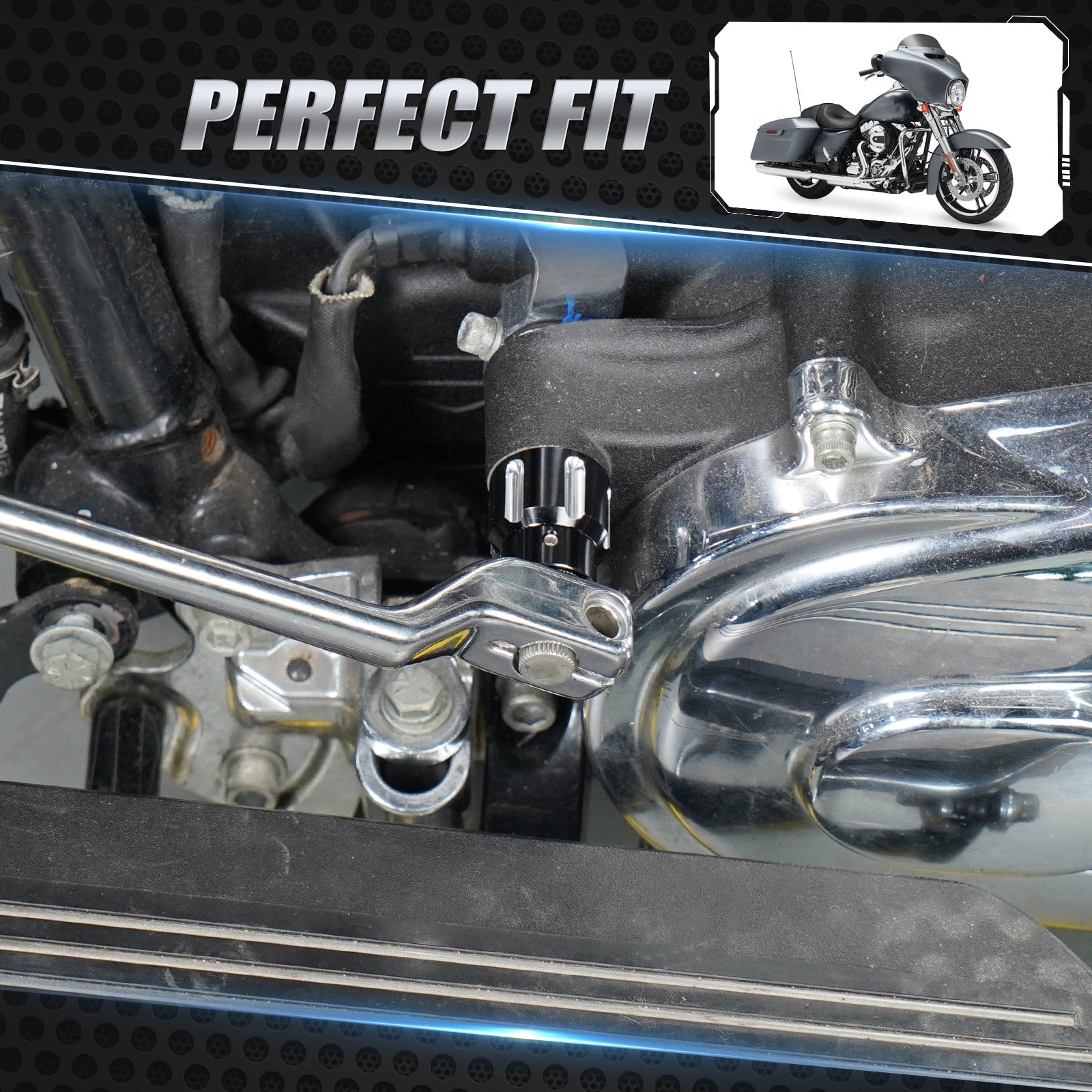 Hinten Ferse Shifter Hebel Eliminator Ersetzen Welle Kappe Für Harley Road King Street Glide