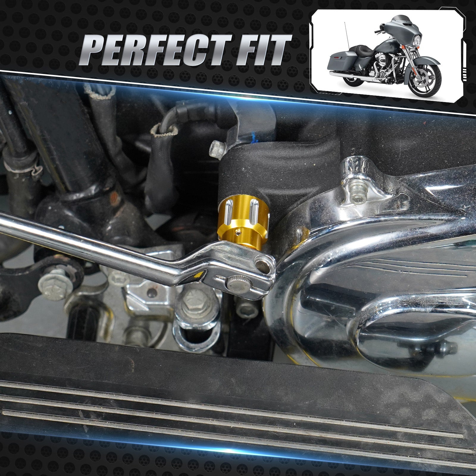 Hinten Ferse Shifter Hebel Eliminator Ersetzen Welle Kappe Für Harley Road King Street Glide