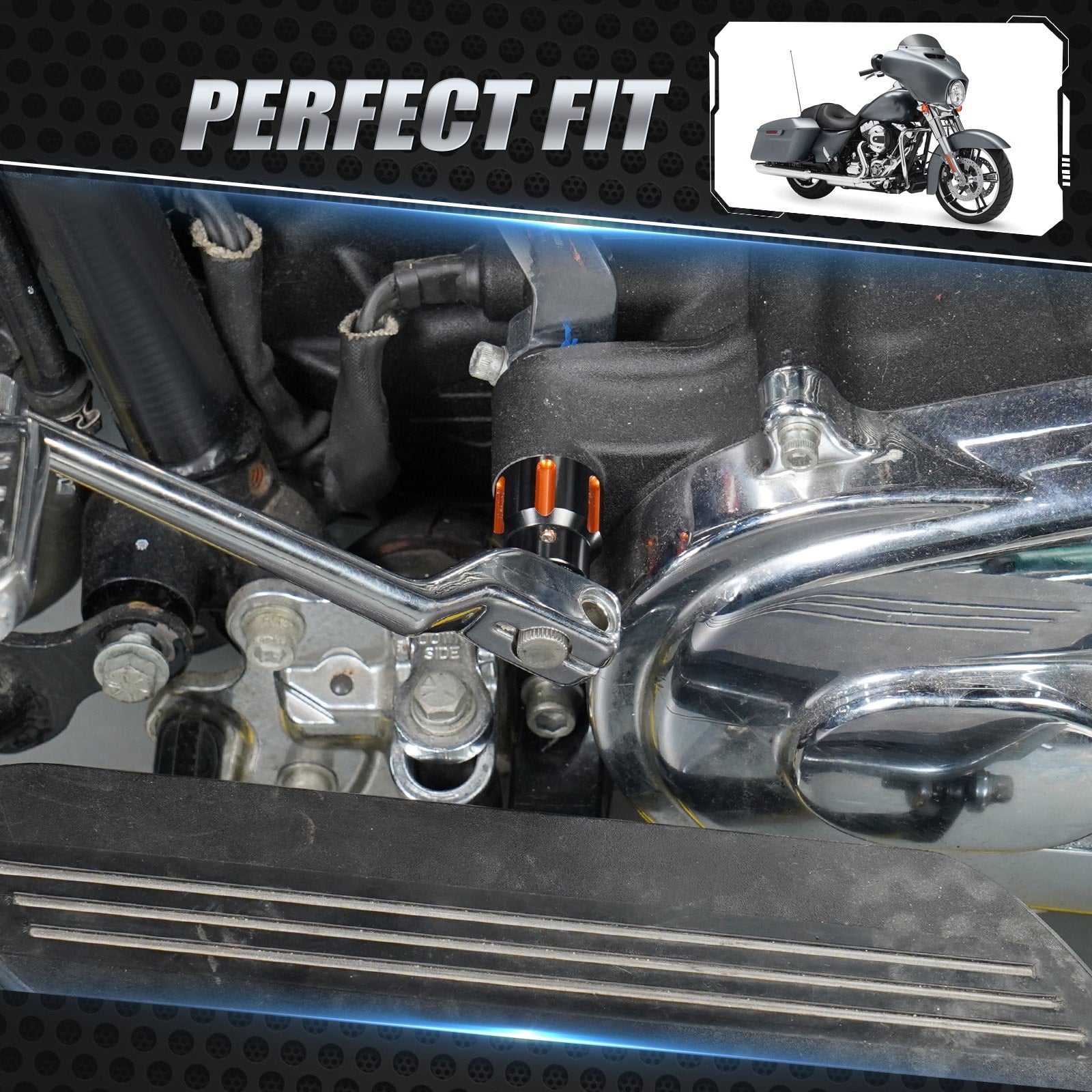 Hinten Ferse Shifter Hebel Eliminator Ersetzen Welle Kappe Für Harley Road King Street Glide